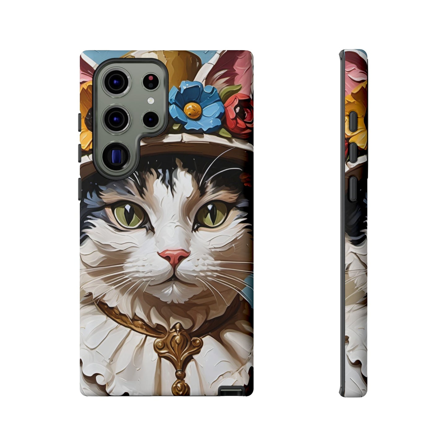 Oil Painting Cat Tough Phone Cases (A Lady)