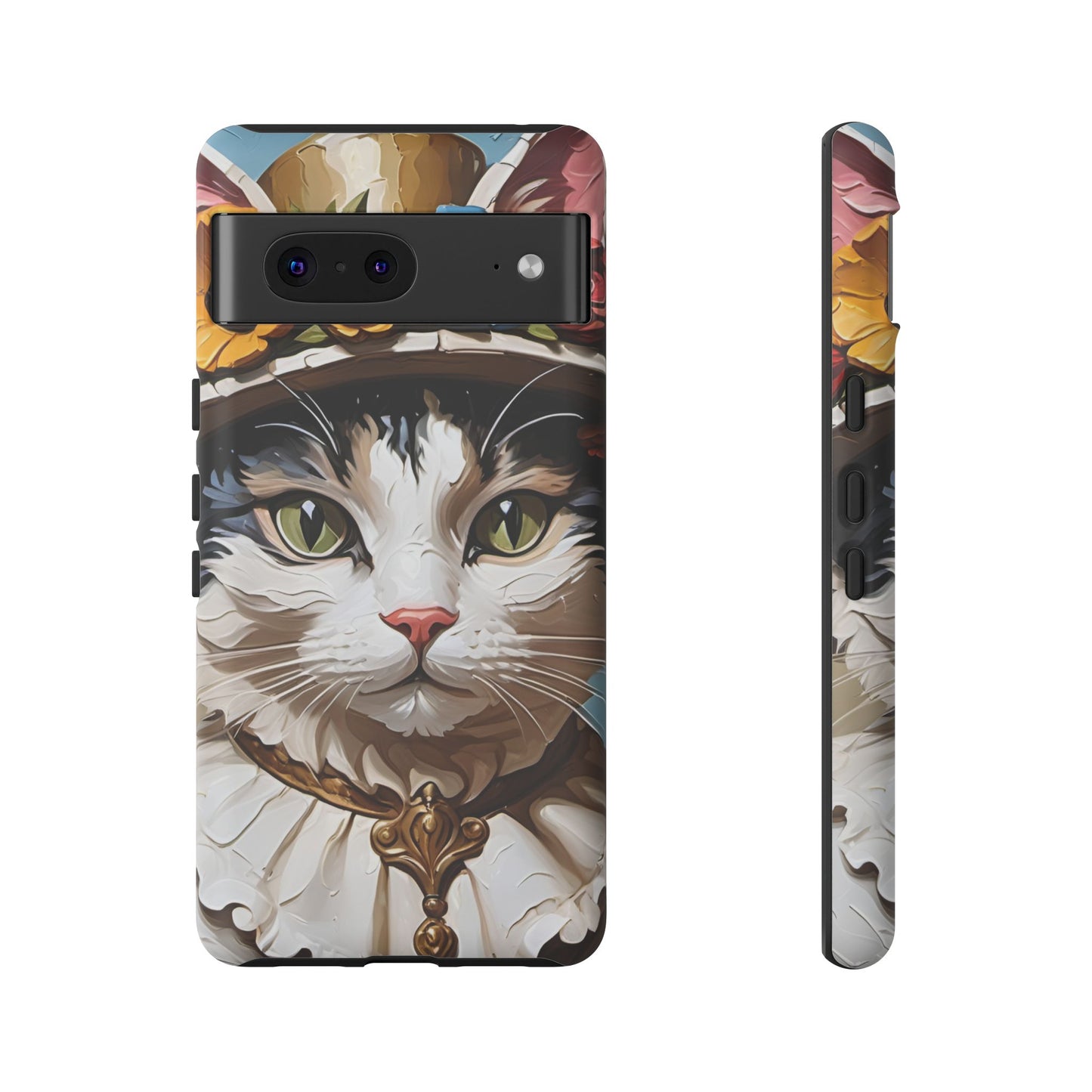 Oil Painting Cat Tough Phone Cases (A Lady)