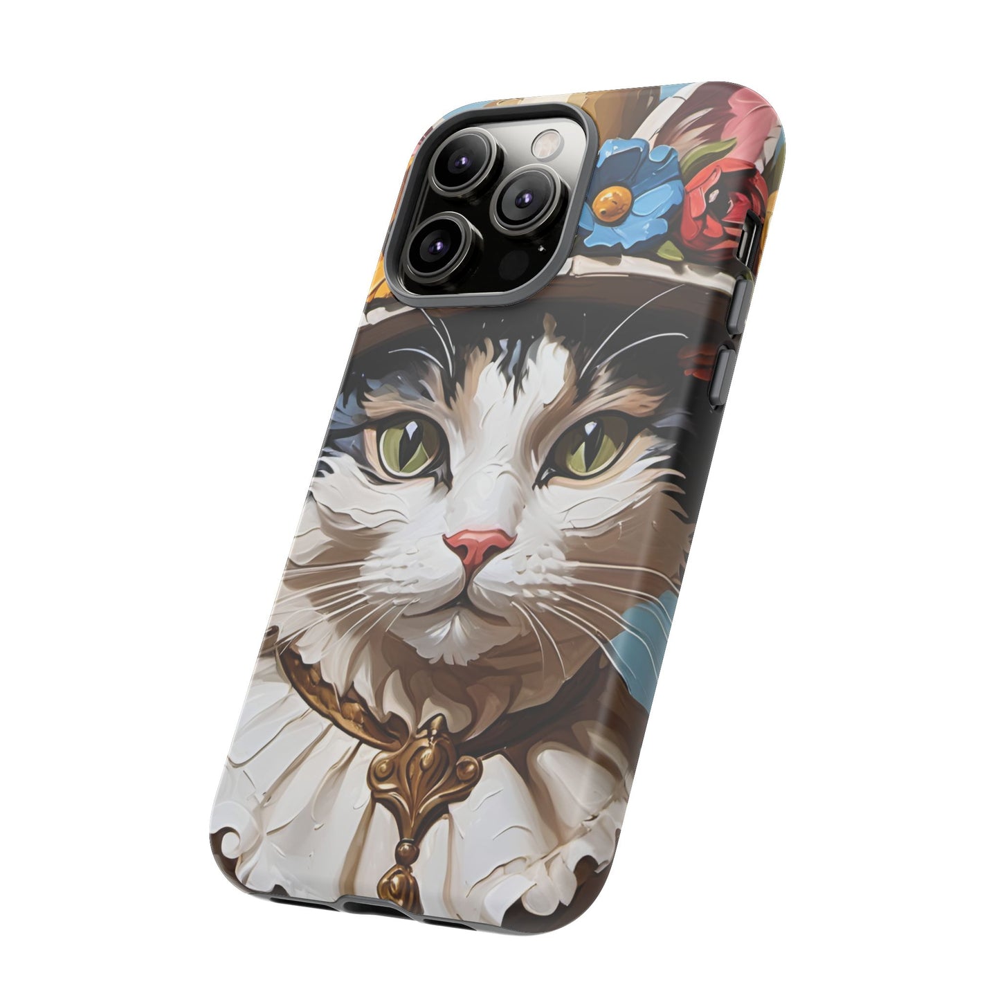 Oil Painting Cat Tough Phone Cases (A Lady)