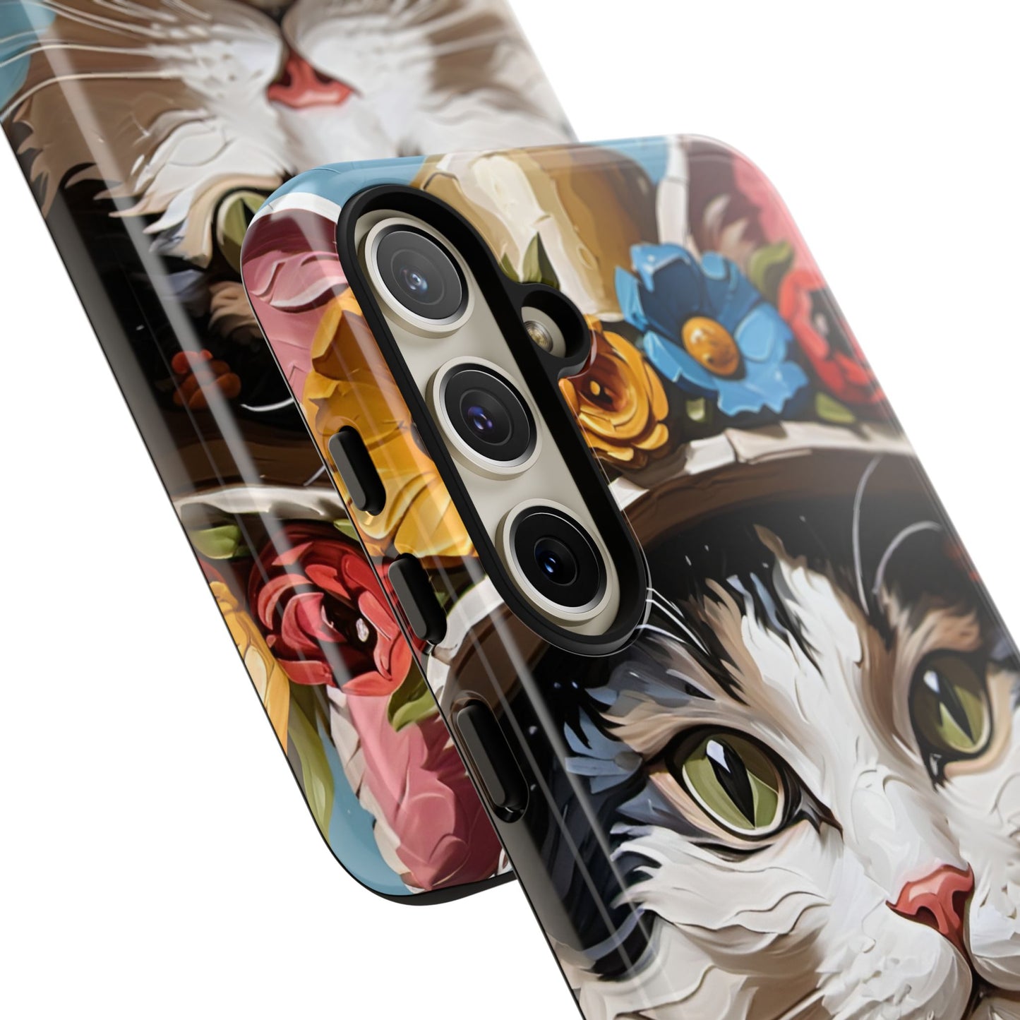 Oil Painting Cat Tough Phone Cases (A Lady)