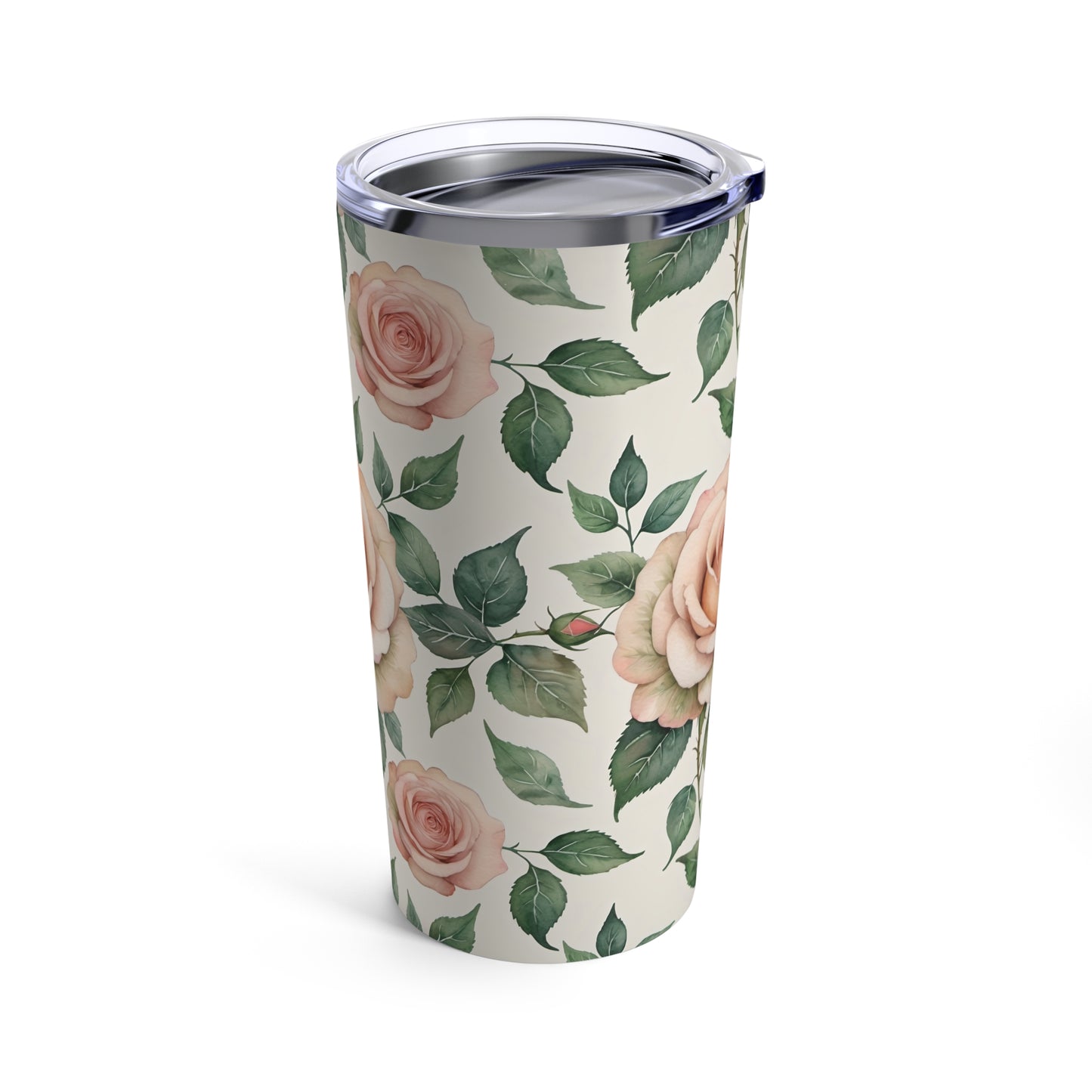 Watercolor Pink Roses Tumbler 20oz 2