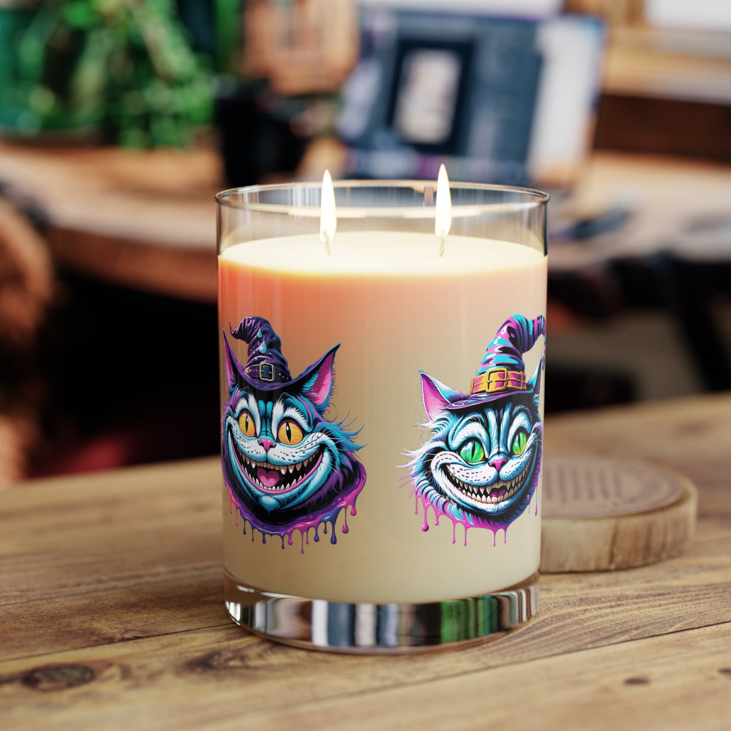 Halloween Cheshire Cat Scented Candle - Full Glass, 11oz
