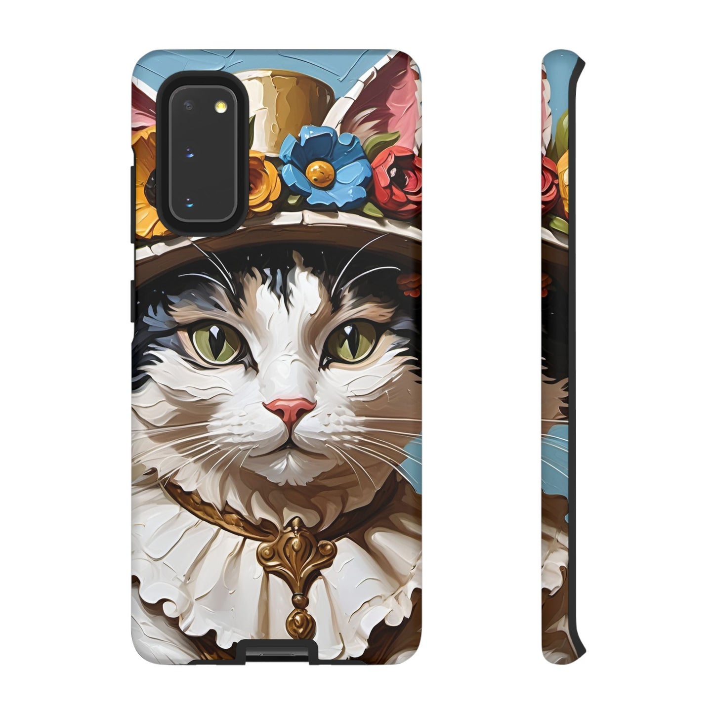 Oil Painting Cat Tough Phone Cases (A Lady)