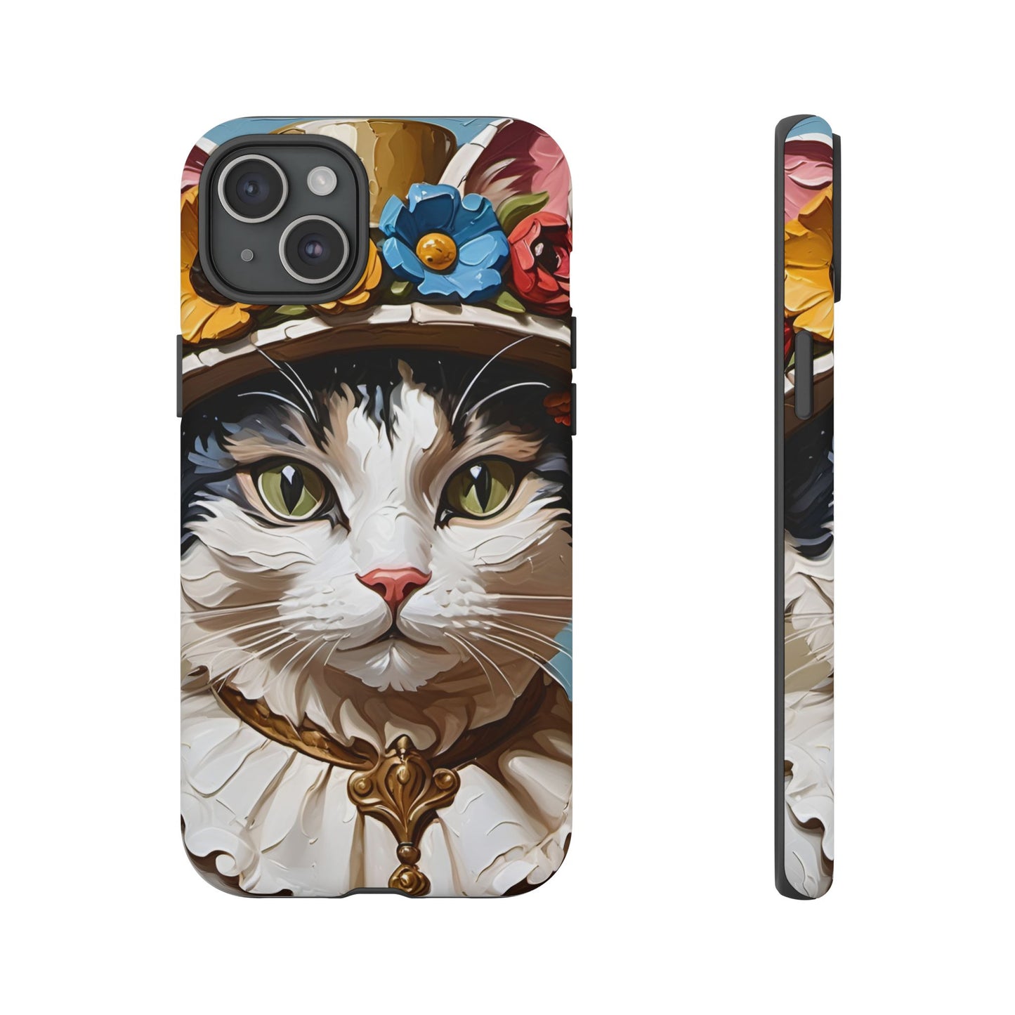 Oil Painting Cat Tough Phone Cases (A Lady)