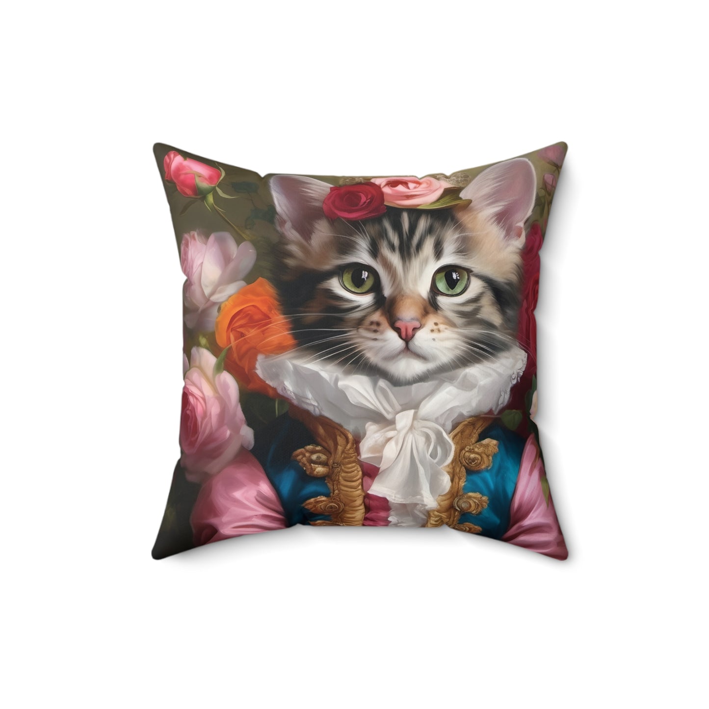 Rococo Cat Square Pillow (A Kitten 2)