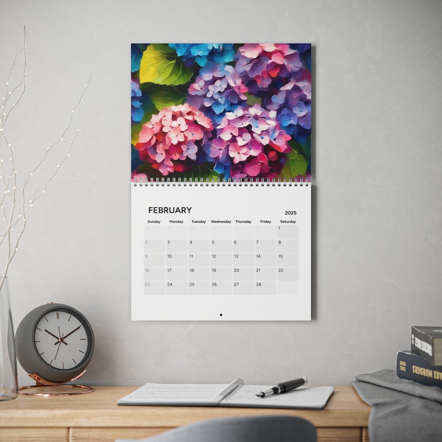 Vincent Van Gogh and Claude Monet inspired Floral Calendar (2025)