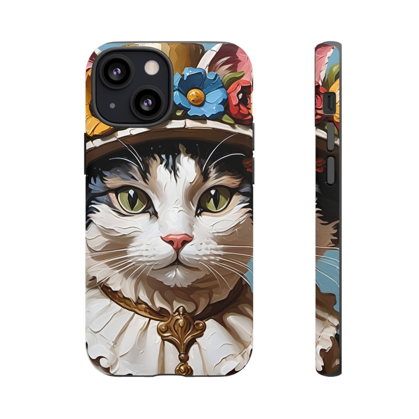 Oil Painting Cat Tough Phone Cases (A Lady)