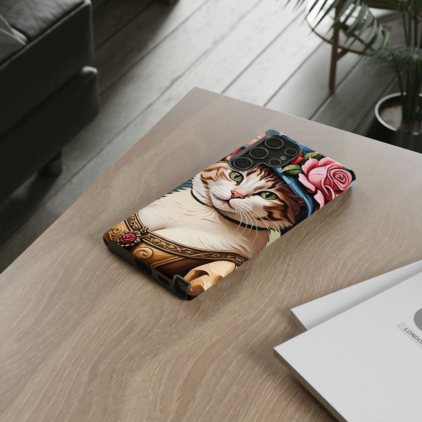 Oil Painting Cat Tough Phone Cases (A Lady 2)