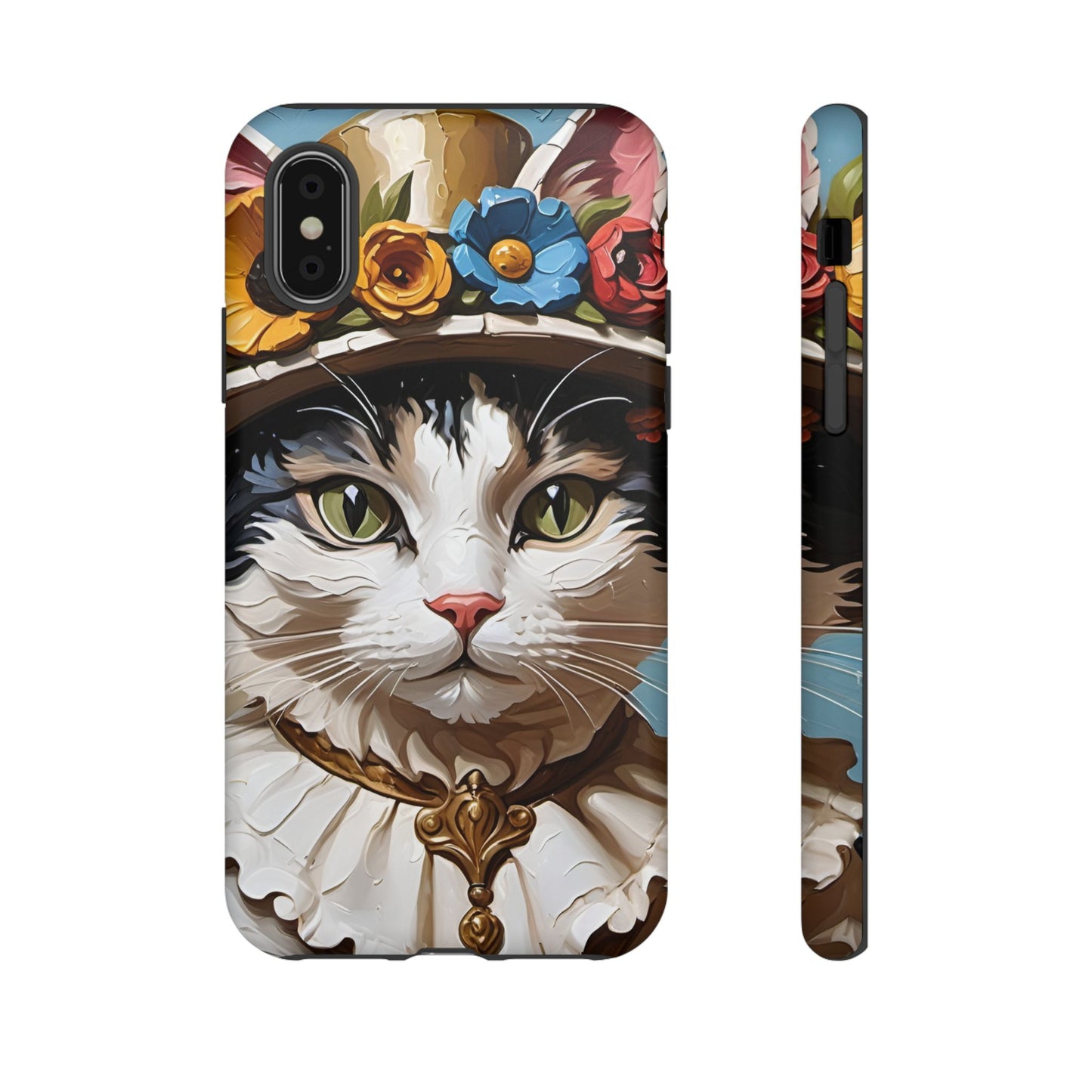Oil Painting Cat Tough Phone Cases (A Lady)