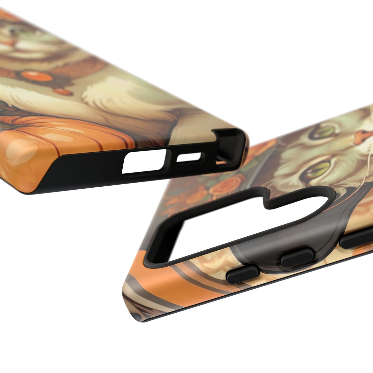 Halloween Alphonse Mucha Tough Phone Cases (A gentleman cat)