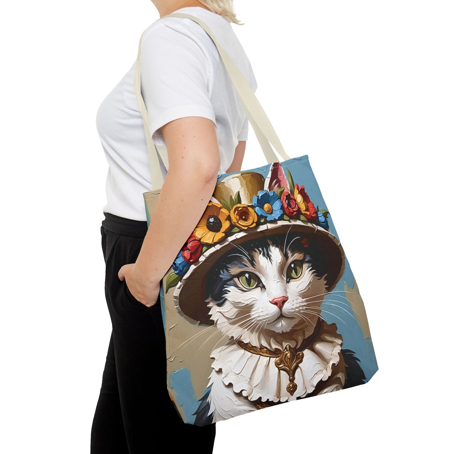 Cat Portrait in Oil Tote Bag