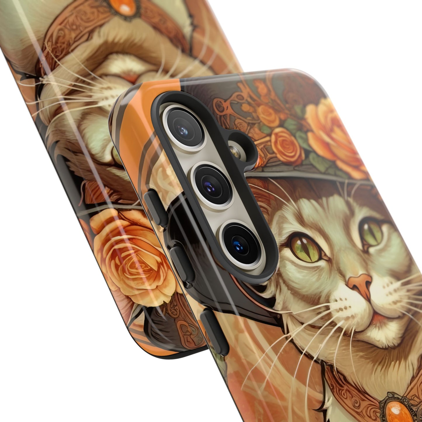 Halloween Alphonse Mucha Tough Phone Cases (A gentleman cat)