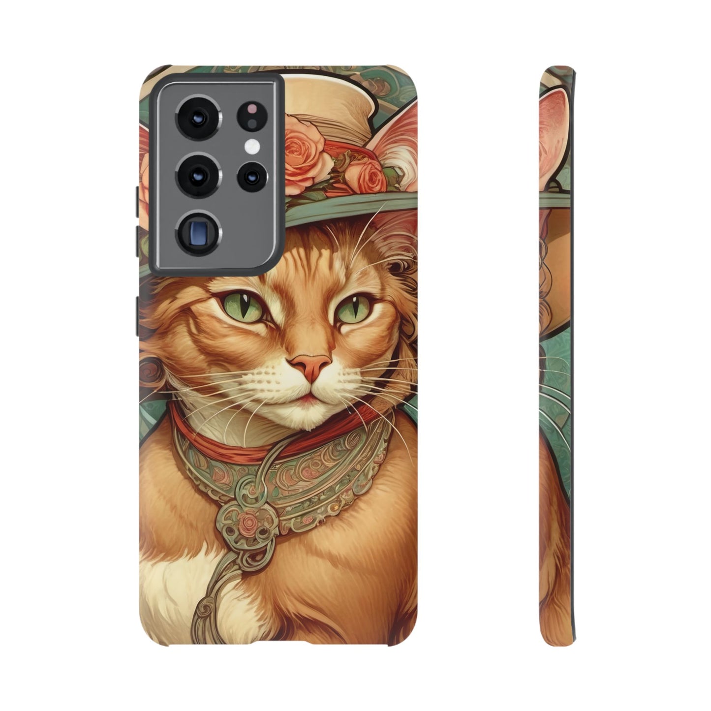 Alphonse Mucha Tough Phone Cases (A lady cat 2)