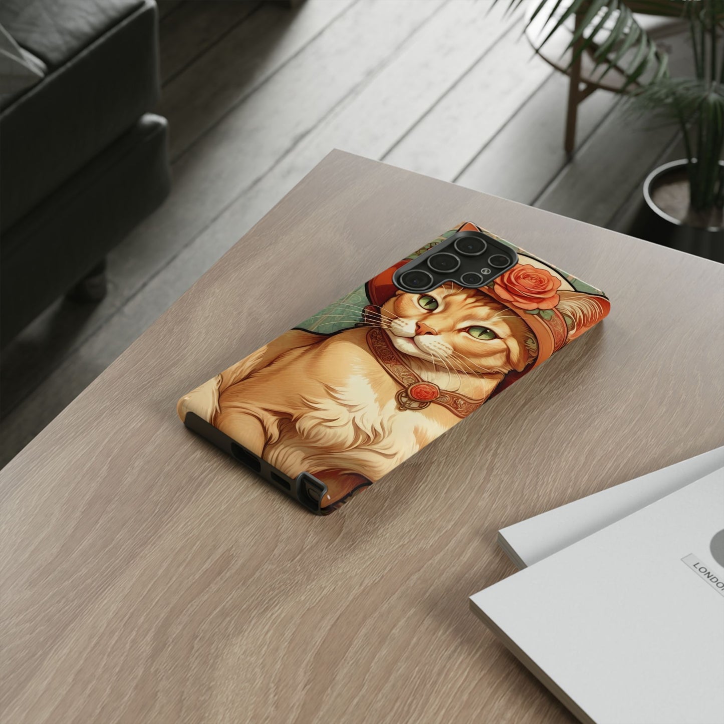 Alphonse Mucha Tough Phone Cases (A lady cat)