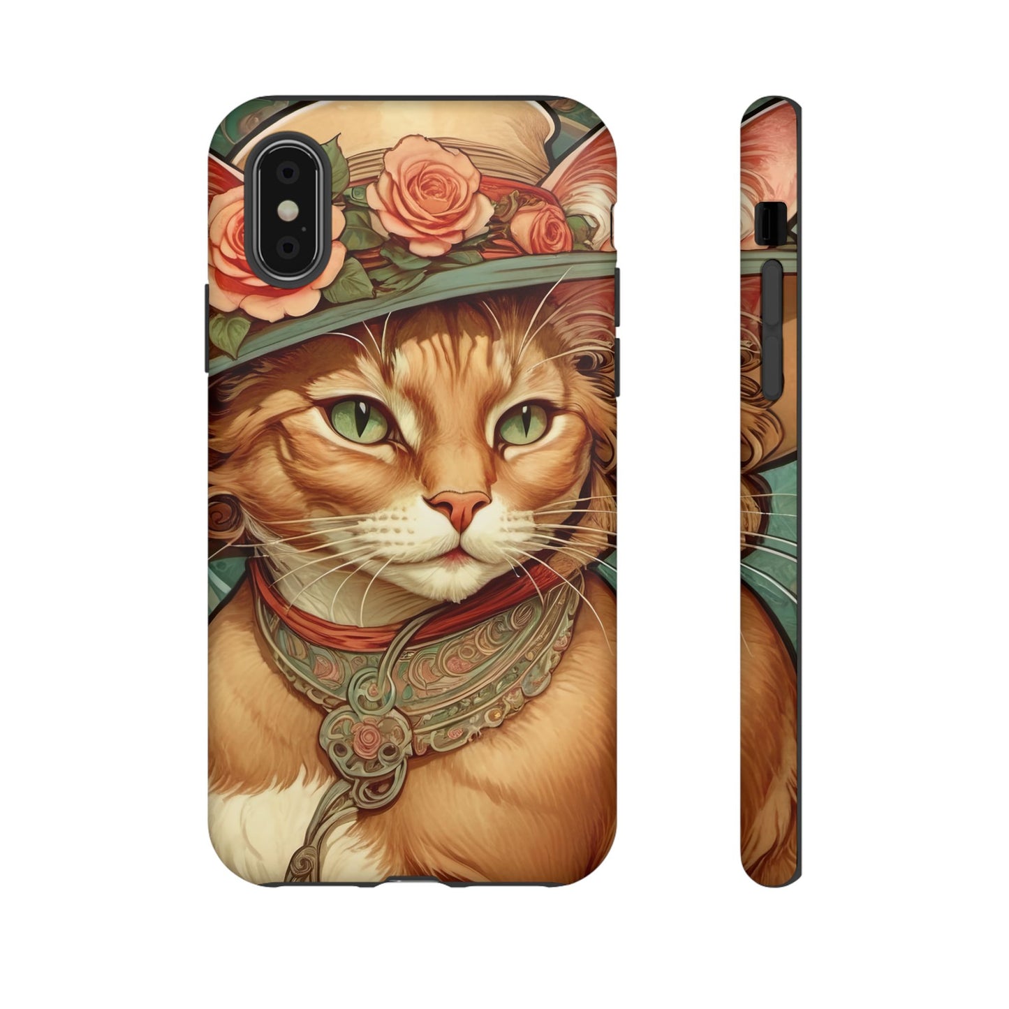 Alphonse Mucha Tough Phone Cases (A lady cat 2)
