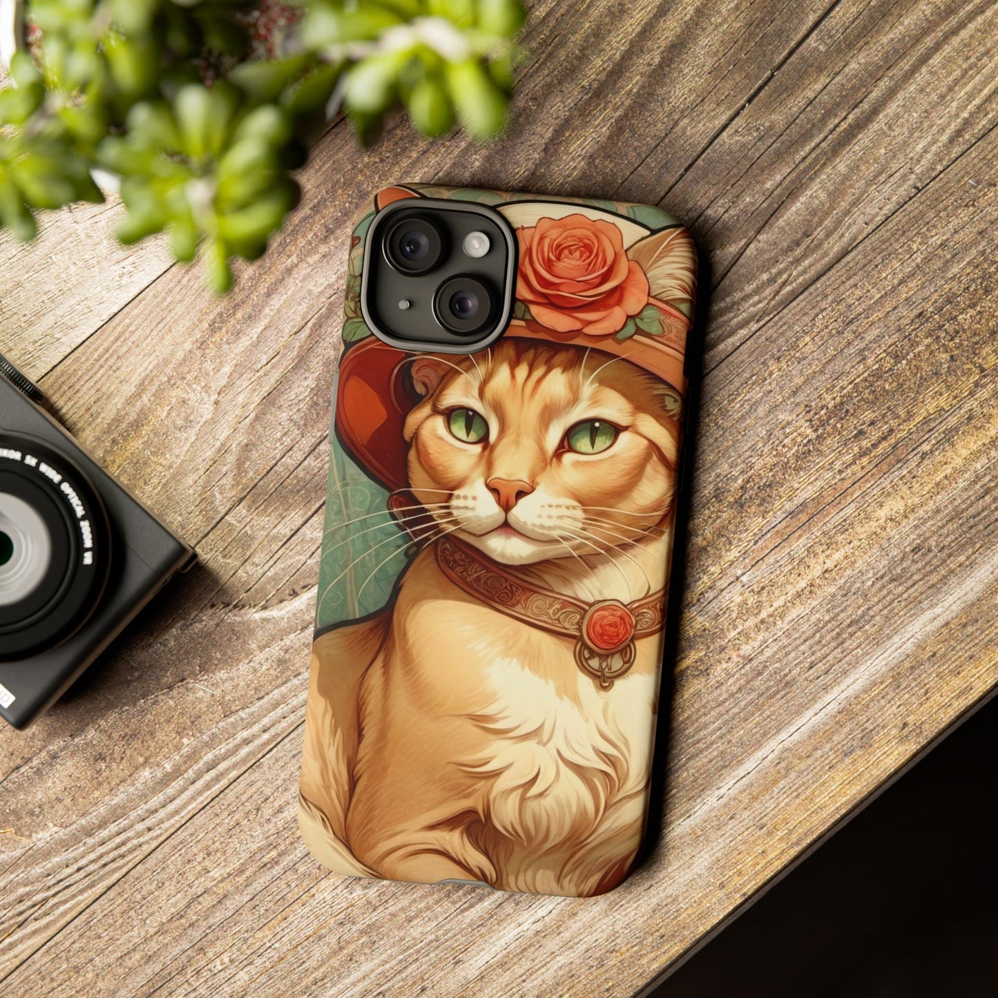 Alphonse Mucha Tough Phone Cases (A lady cat)