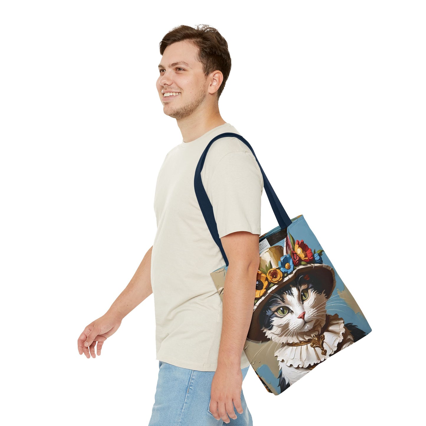 Cat Portrait in Oil Tote Bag