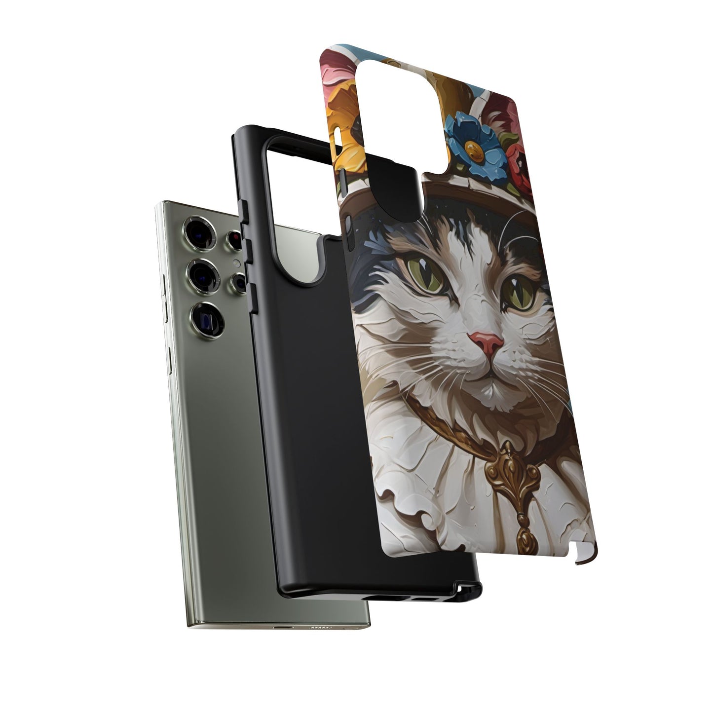 Oil Painting Cat Tough Phone Cases (A Lady)