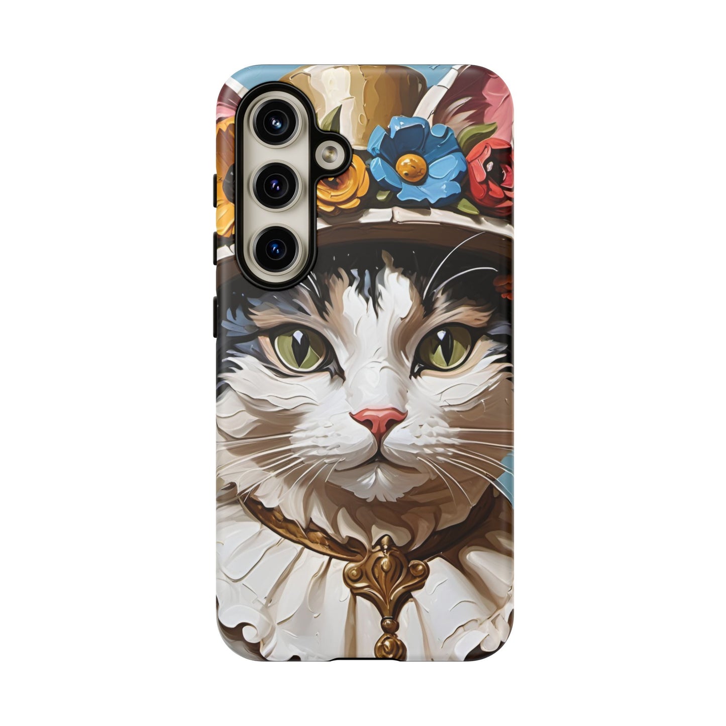 Oil Painting Cat Tough Phone Cases (A Lady)