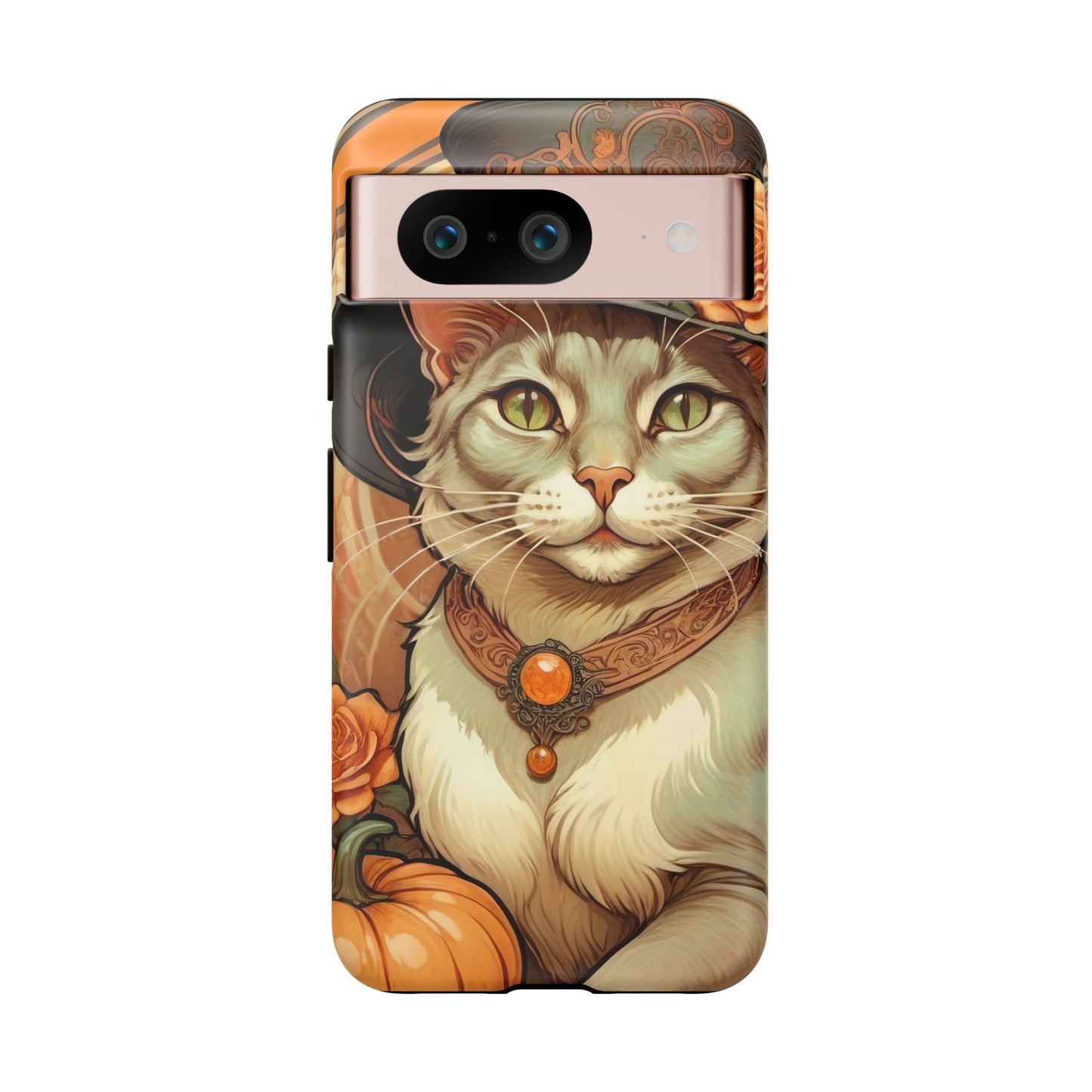 Halloween Alphonse Mucha Tough Phone Cases (A gentleman cat)