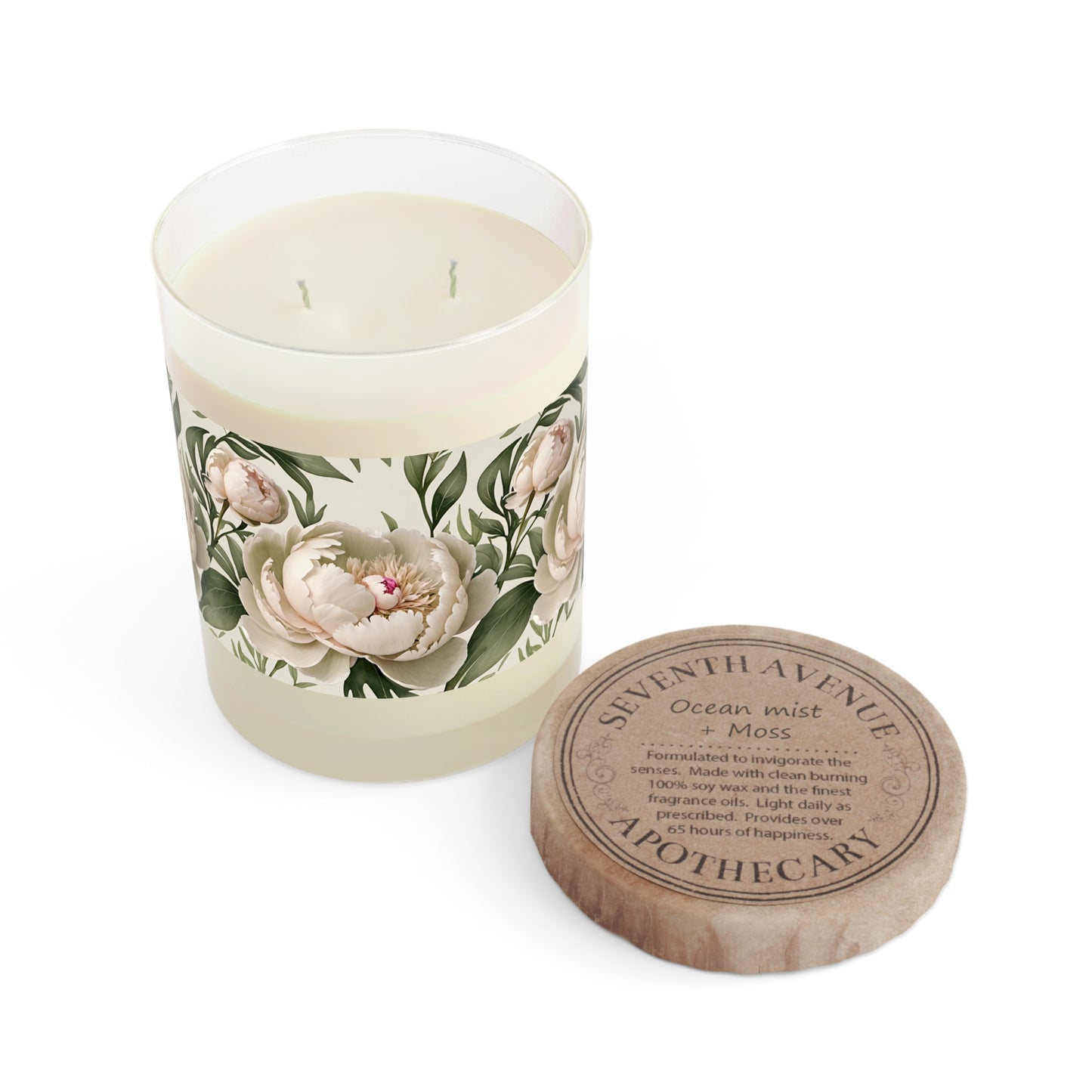 Peony Blossom Scented Candle - Full Glass, 11oz