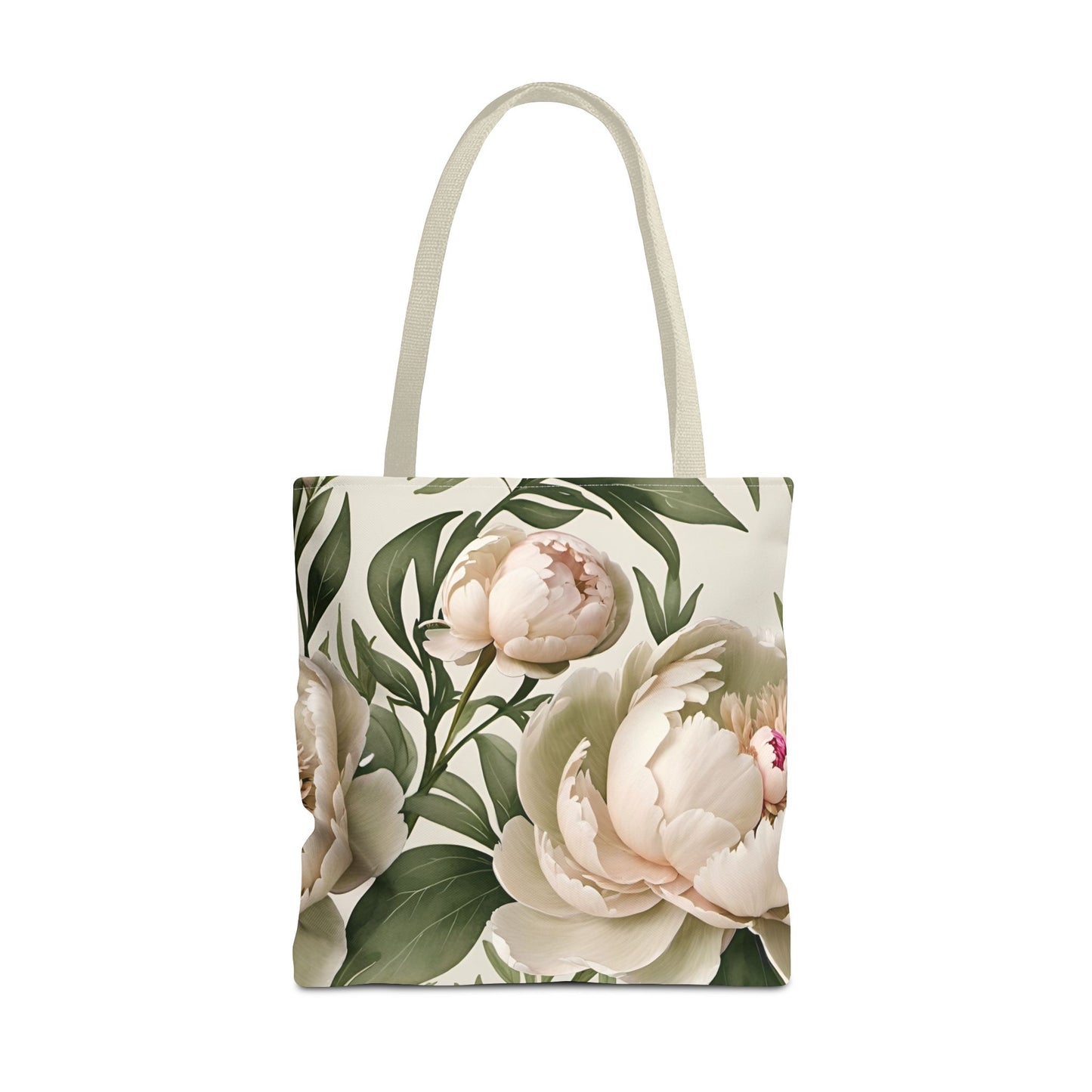 Large Watercolor Peonies Tote Bag