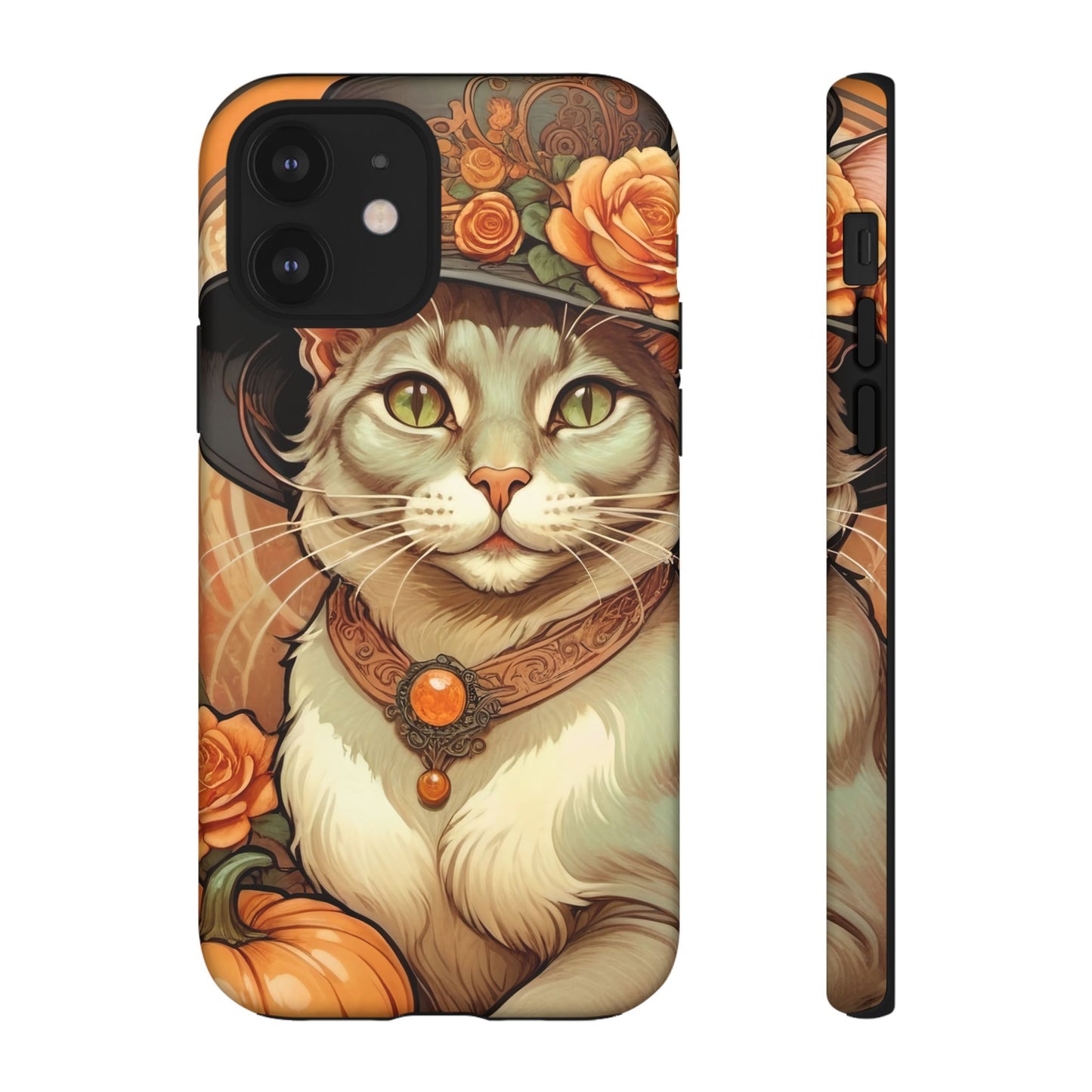 Halloween Alphonse Mucha Tough Phone Cases (A gentleman cat)