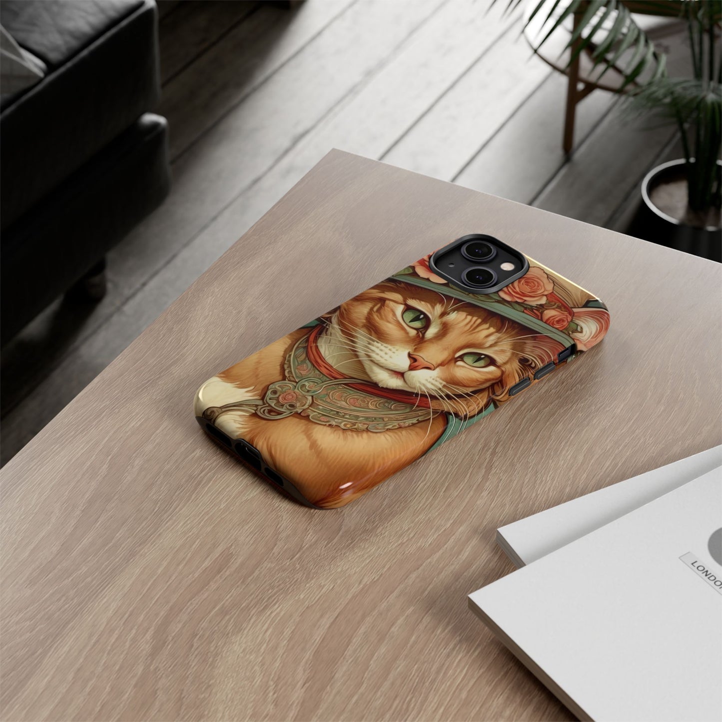 Alphonse Mucha Tough Phone Cases (A lady cat 2)