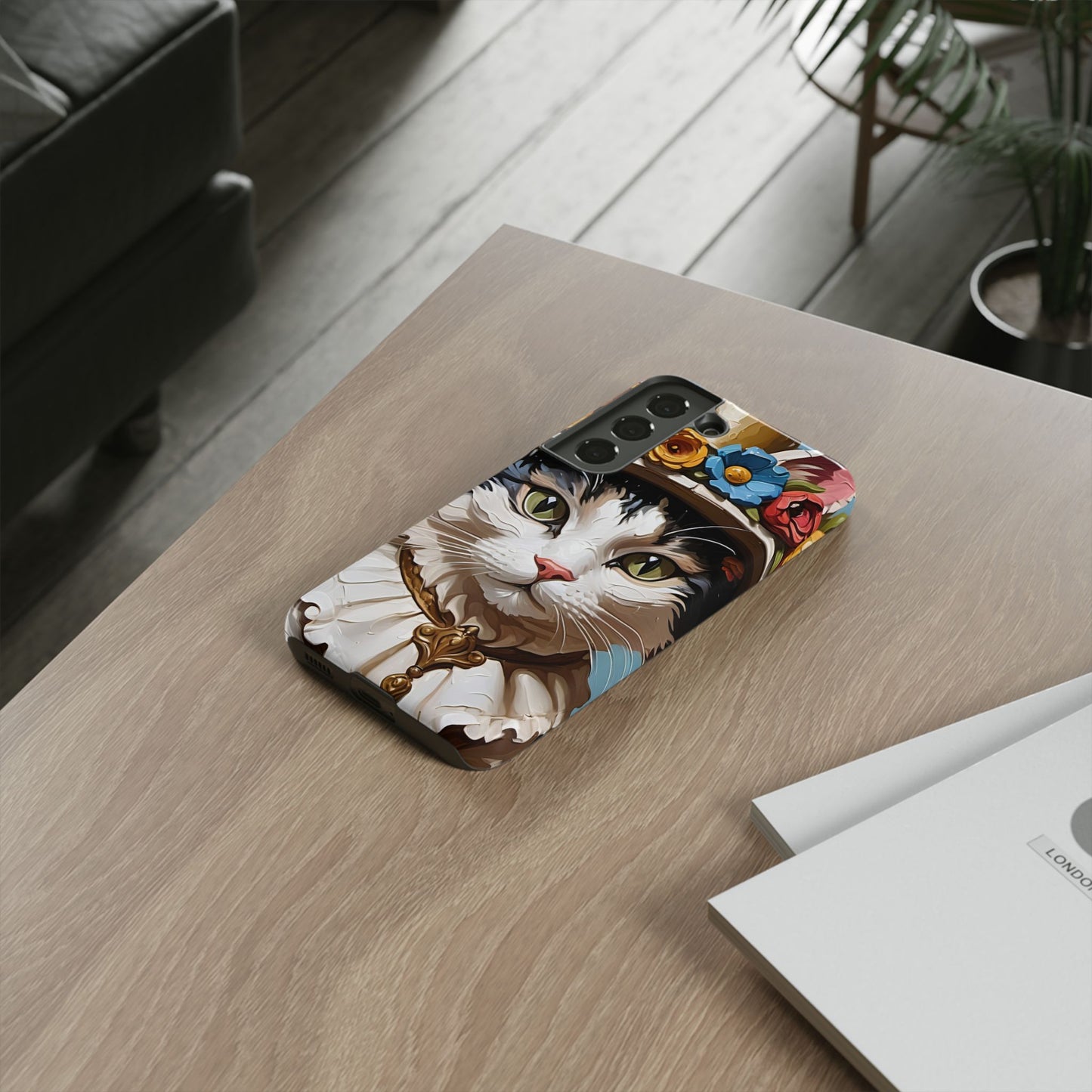 Oil Painting Cat Tough Phone Cases (A Lady)