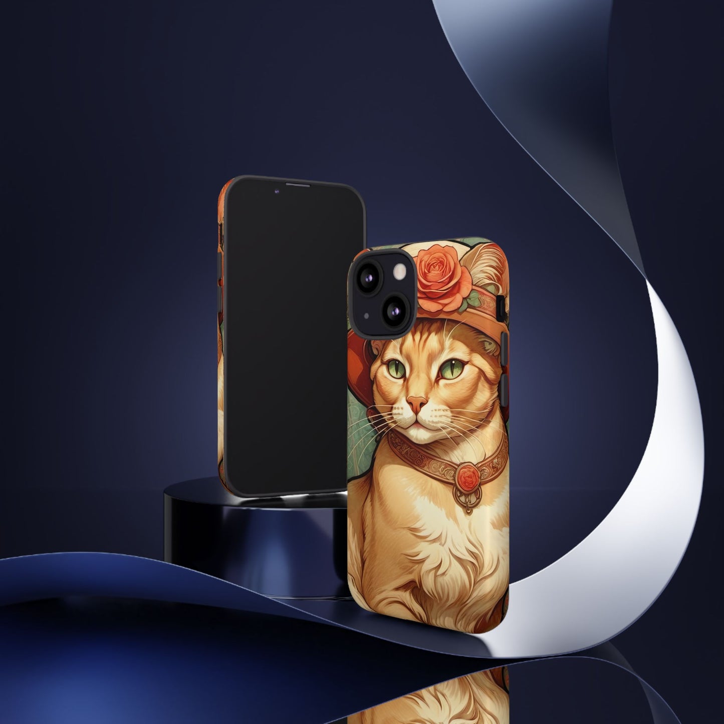 Alphonse Mucha Tough Phone Cases (A lady cat)