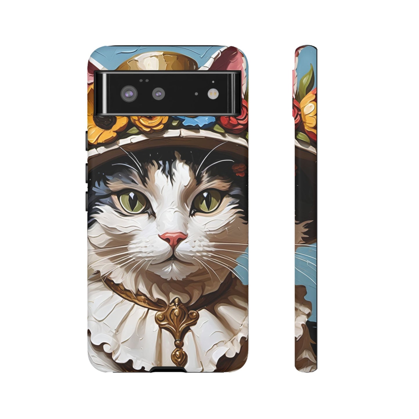 Oil Painting Cat Tough Phone Cases (A Lady)