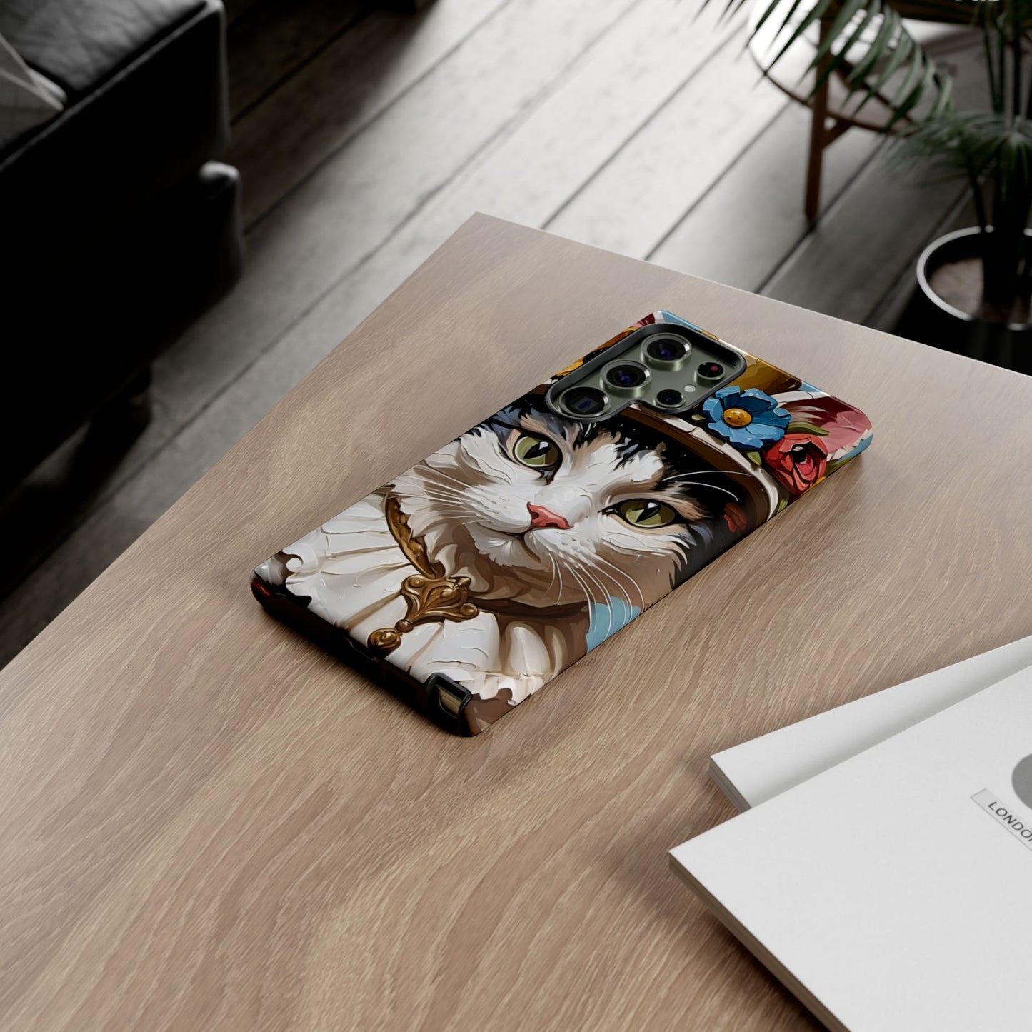 Oil Painting Cat Tough Phone Cases (A Lady)