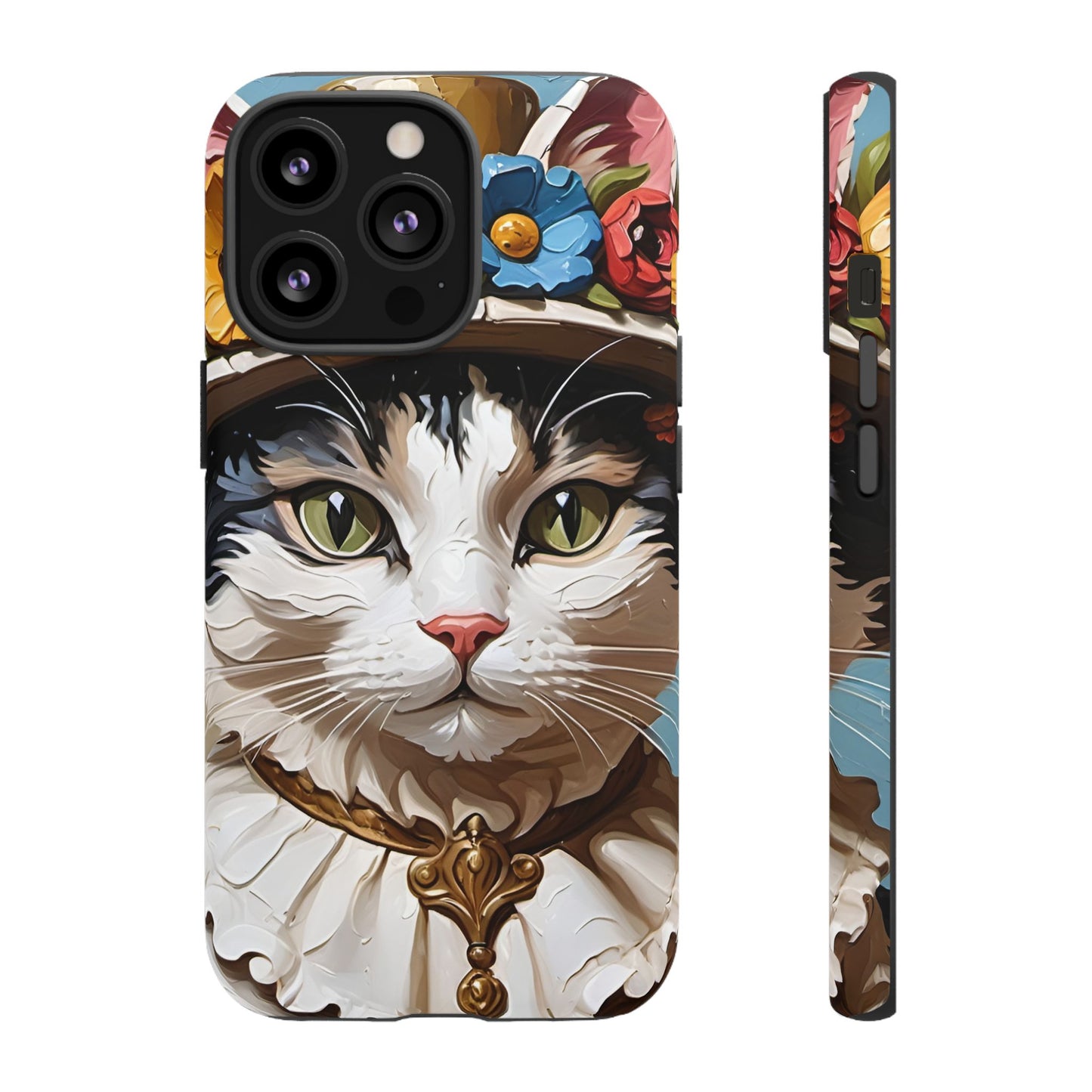 Oil Painting Cat Tough Phone Cases (A Lady)