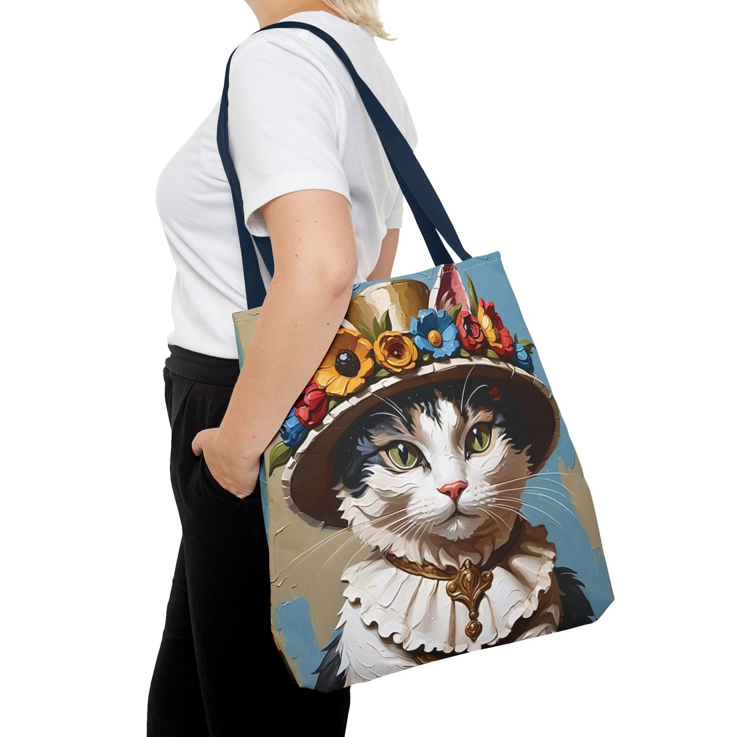 Cat Portrait in Oil Tote Bag