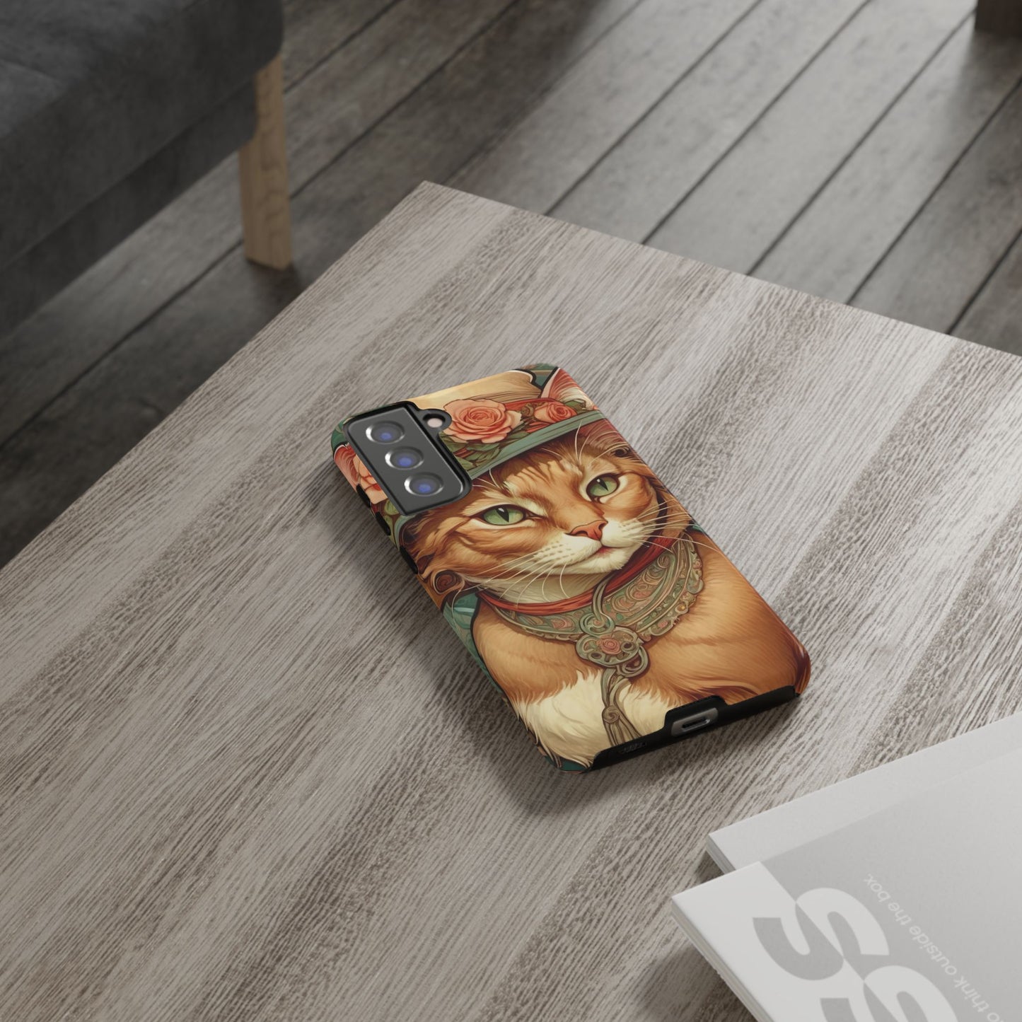 Alphonse Mucha Tough Phone Cases (A lady cat 2)