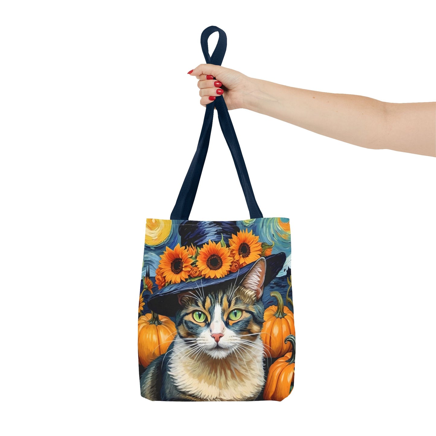 Van Gogh-Inspired Halloween Cat Tote