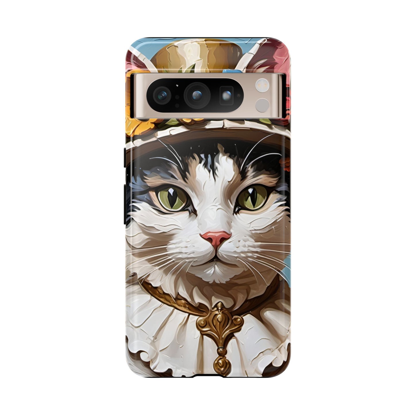 Oil Painting Cat Tough Phone Cases (A Lady)