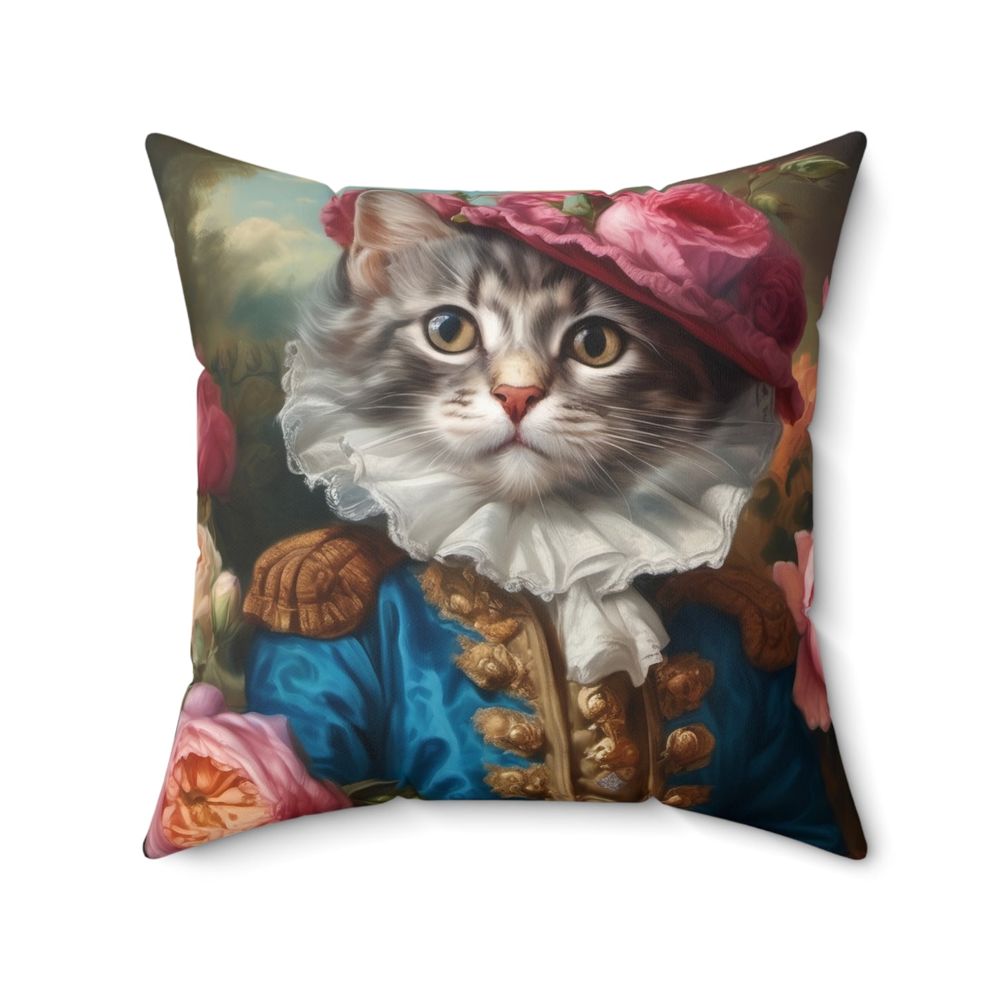 Rococo Cat Square Pillow (A Kitten 2)