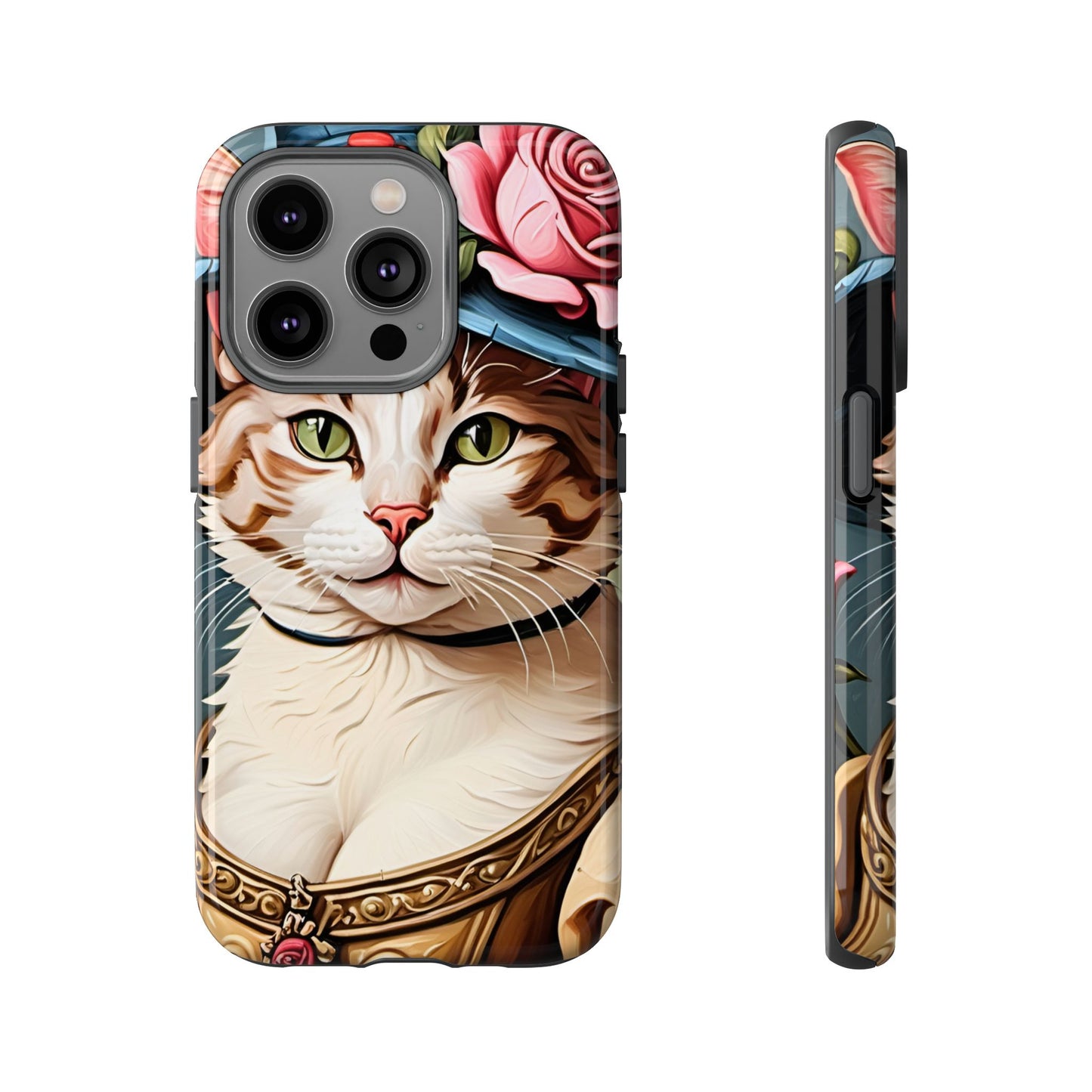 Oil Painting Cat Tough Phone Cases (A Lady 2)