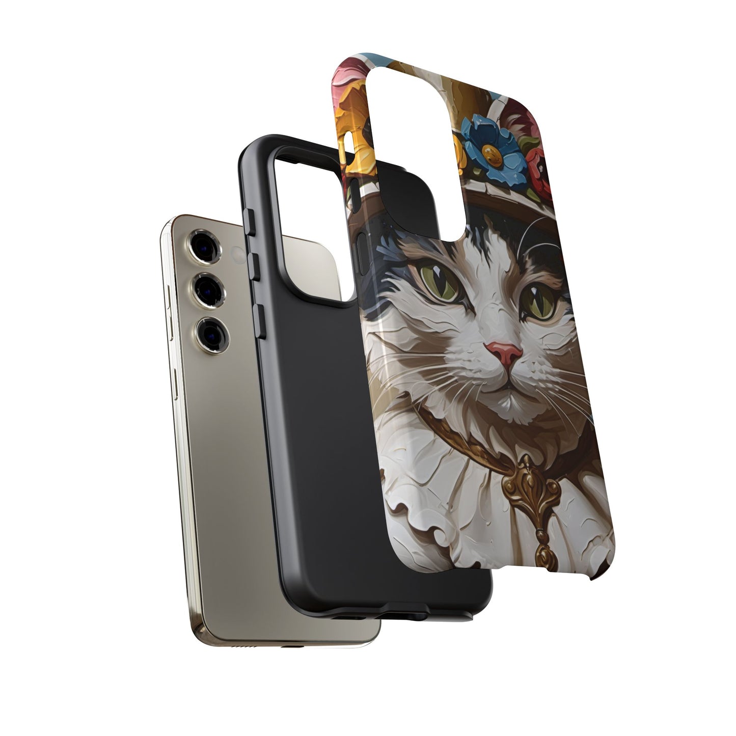 Oil Painting Cat Tough Phone Cases (A Lady)