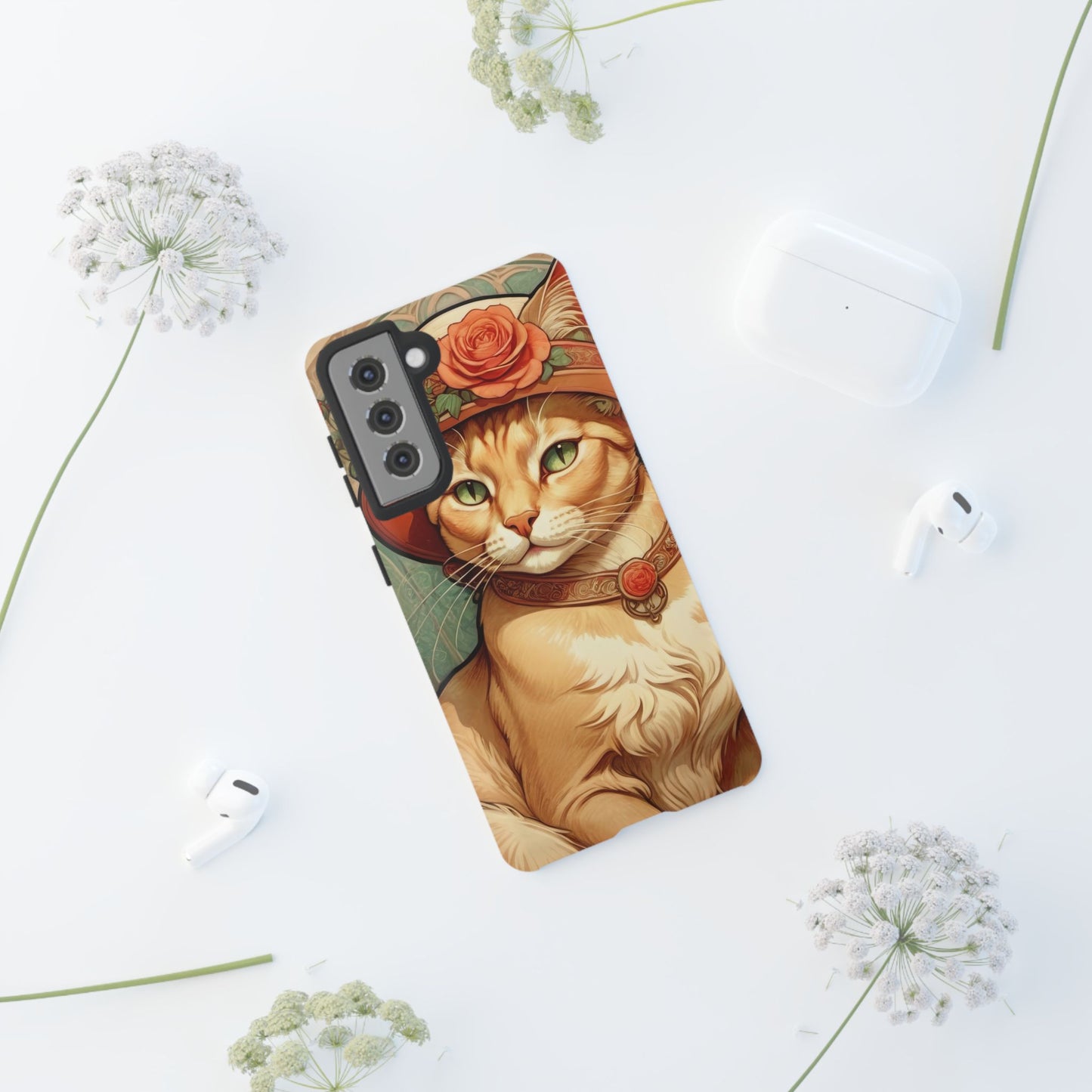 Alphonse Mucha Tough Phone Cases (A lady cat)