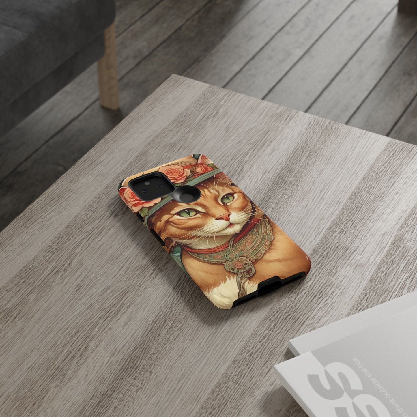 Alphonse Mucha Tough Phone Cases (A lady cat 2)