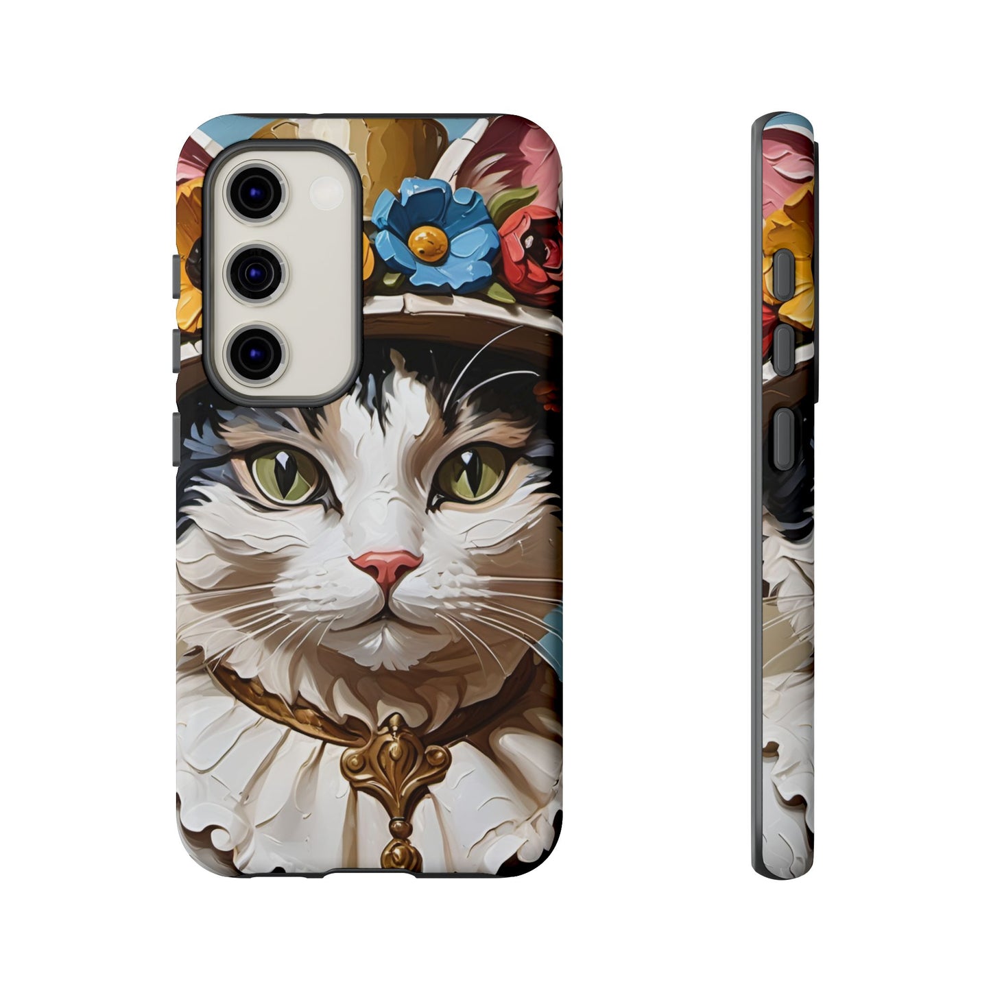 Oil Painting Cat Tough Phone Cases (A Lady)