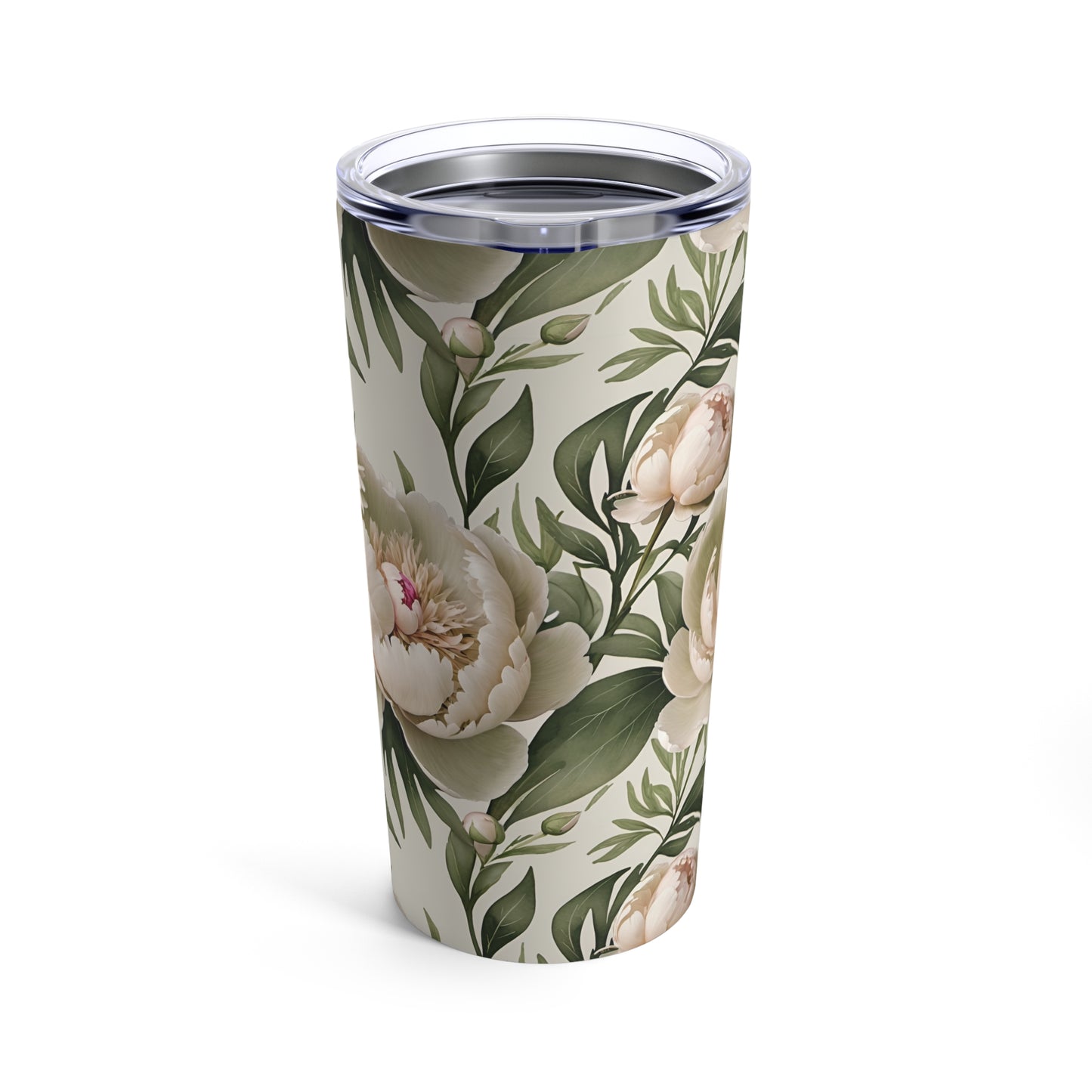Watercolor Tender Peonies Tumbler 20oz