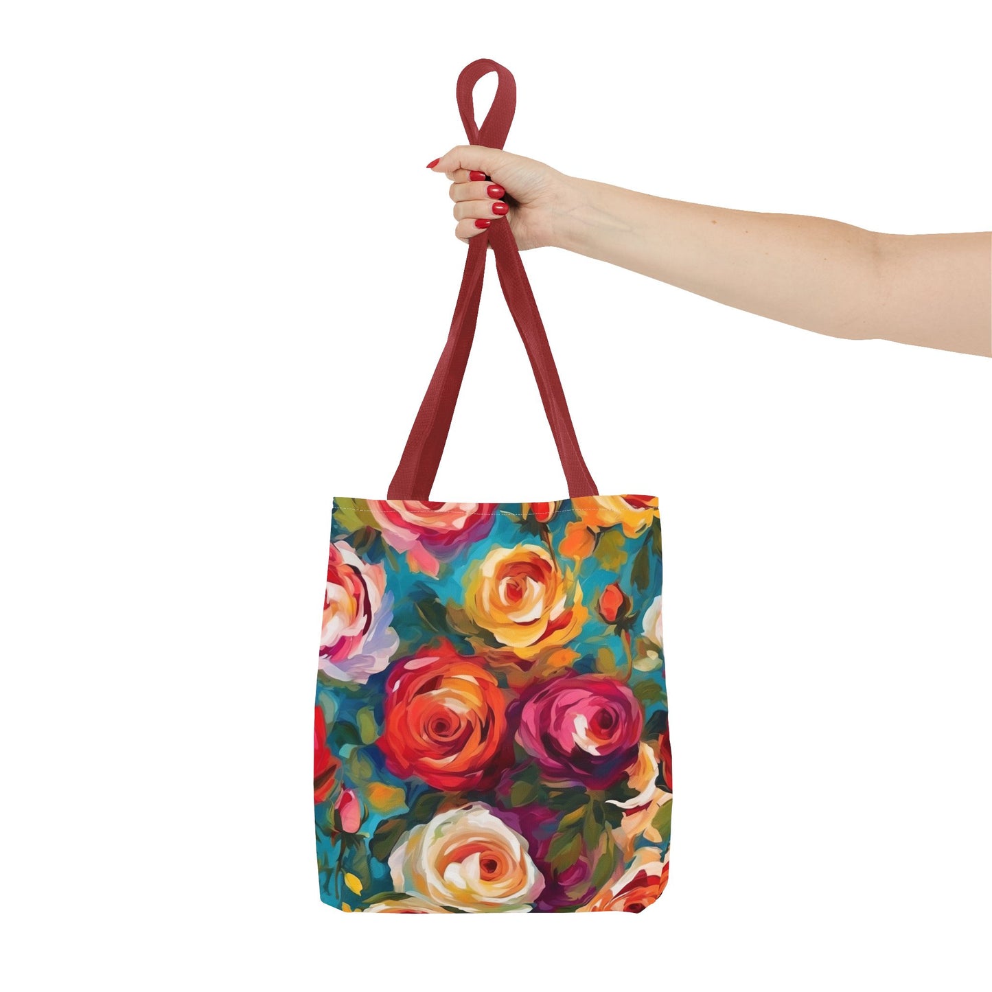 Claude Monet inspired Colorful Garden Roses Tote Bag