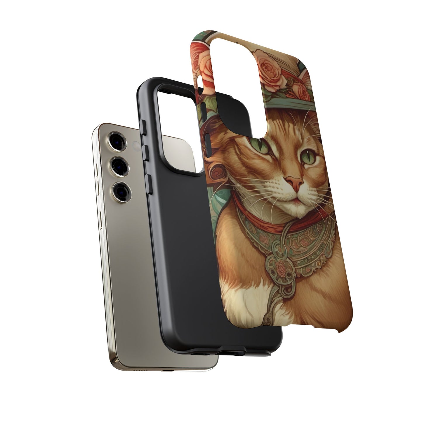 Alphonse Mucha Tough Phone Cases (A lady cat 2)