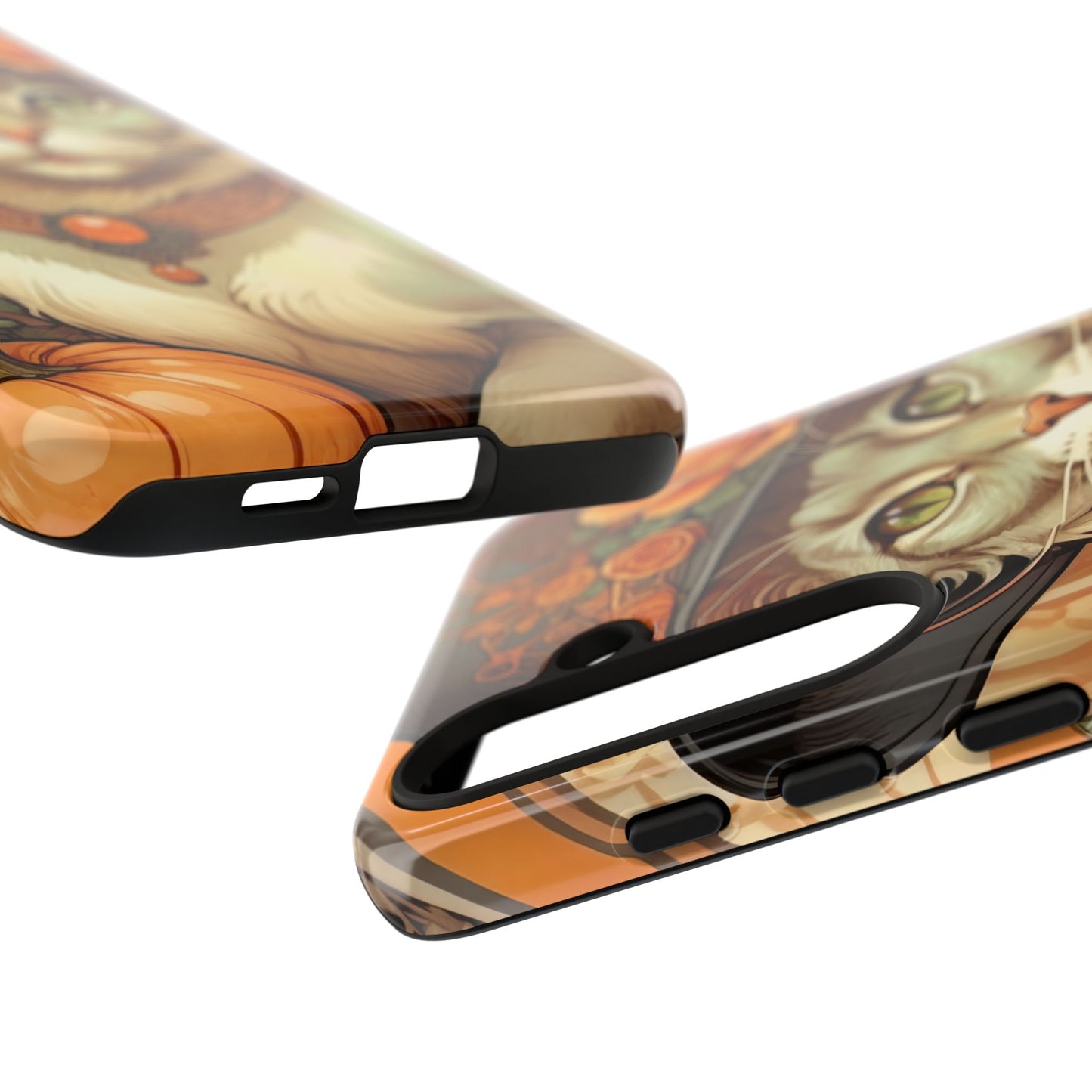 Halloween Alphonse Mucha Tough Phone Cases (A gentleman cat)