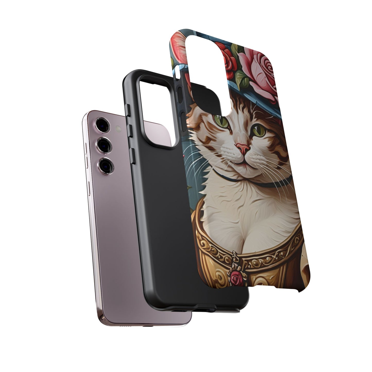 Oil Painting Cat Tough Phone Cases (A Lady 2)