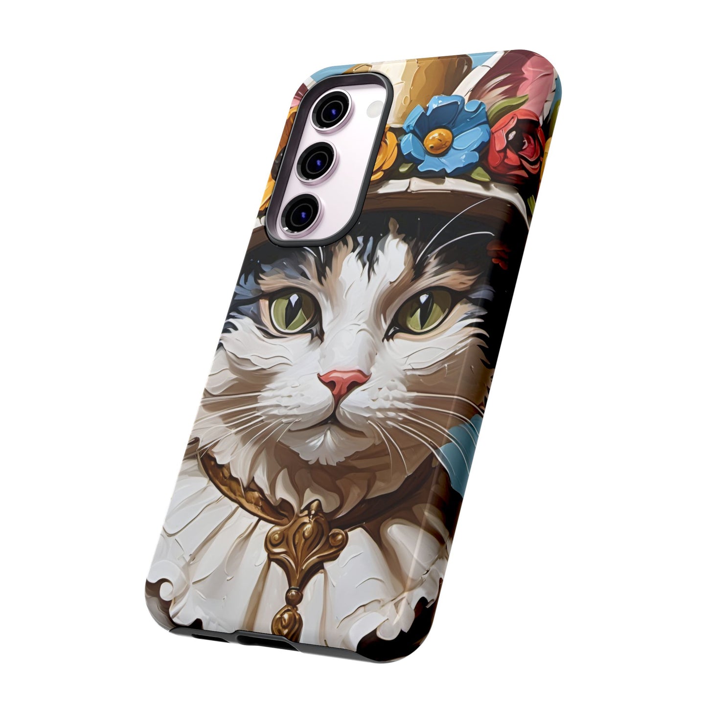 Oil Painting Cat Tough Phone Cases (A Lady)