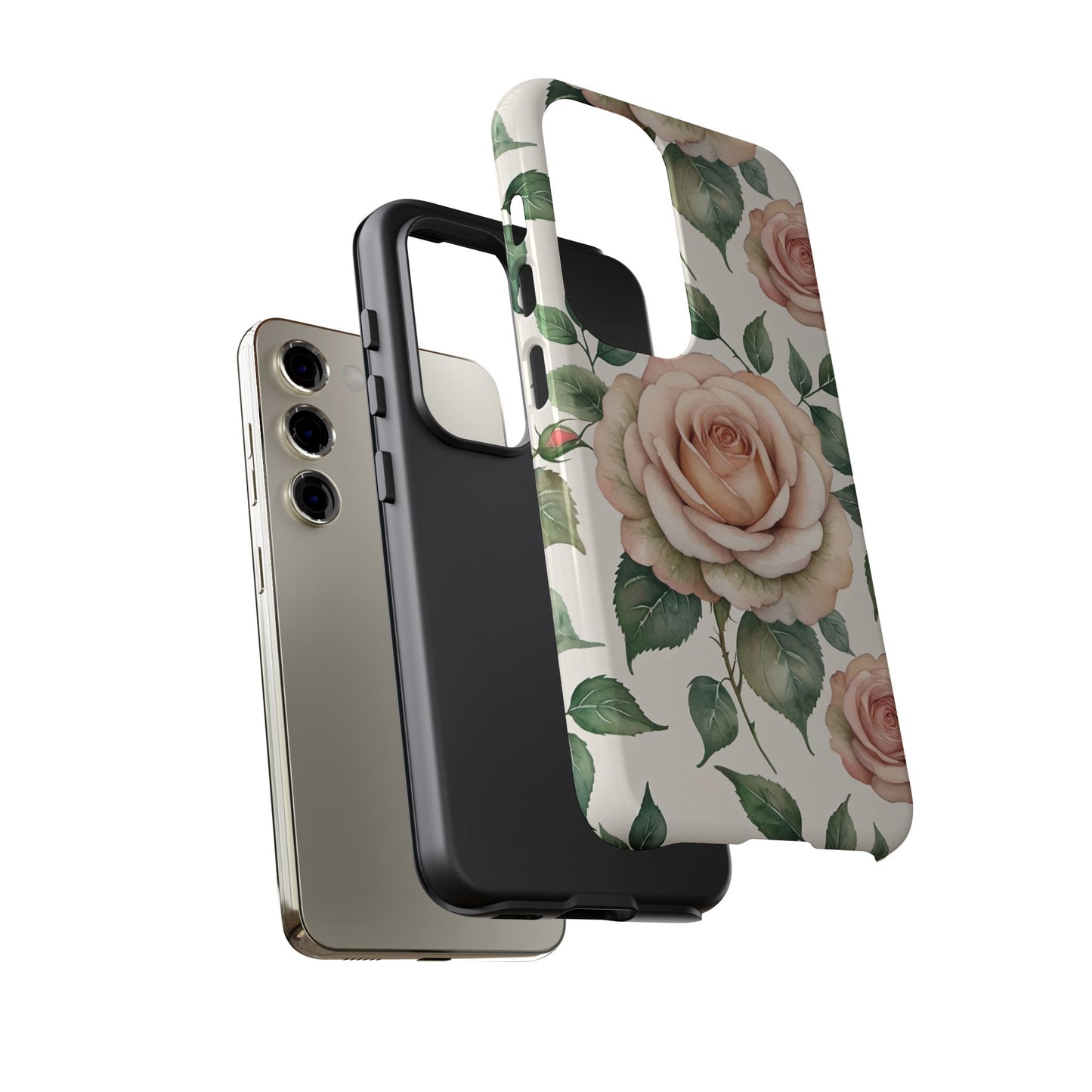 Watercolor Large Roses Tough Cases